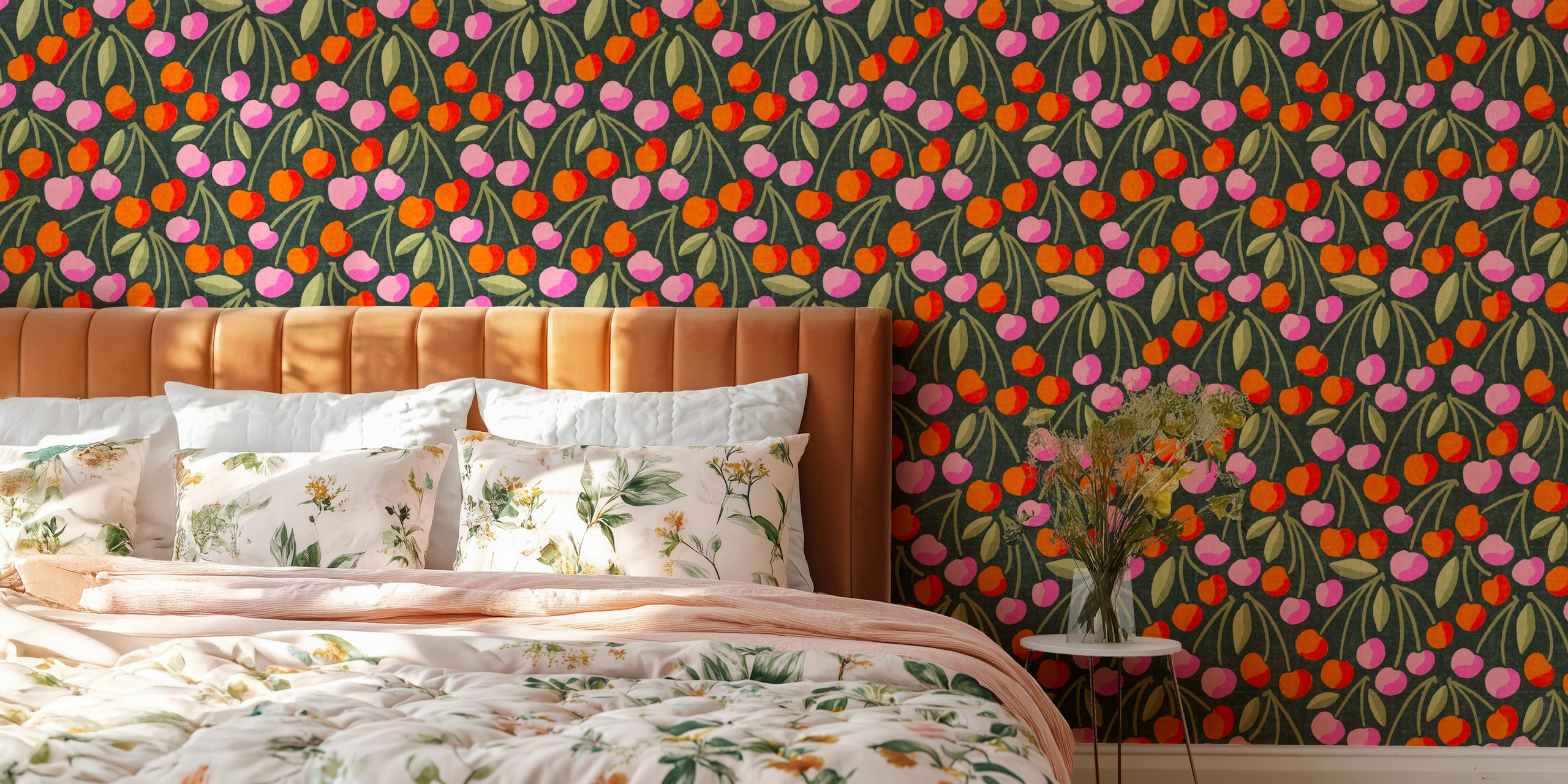 Bing navy wallpaper in a modern interior