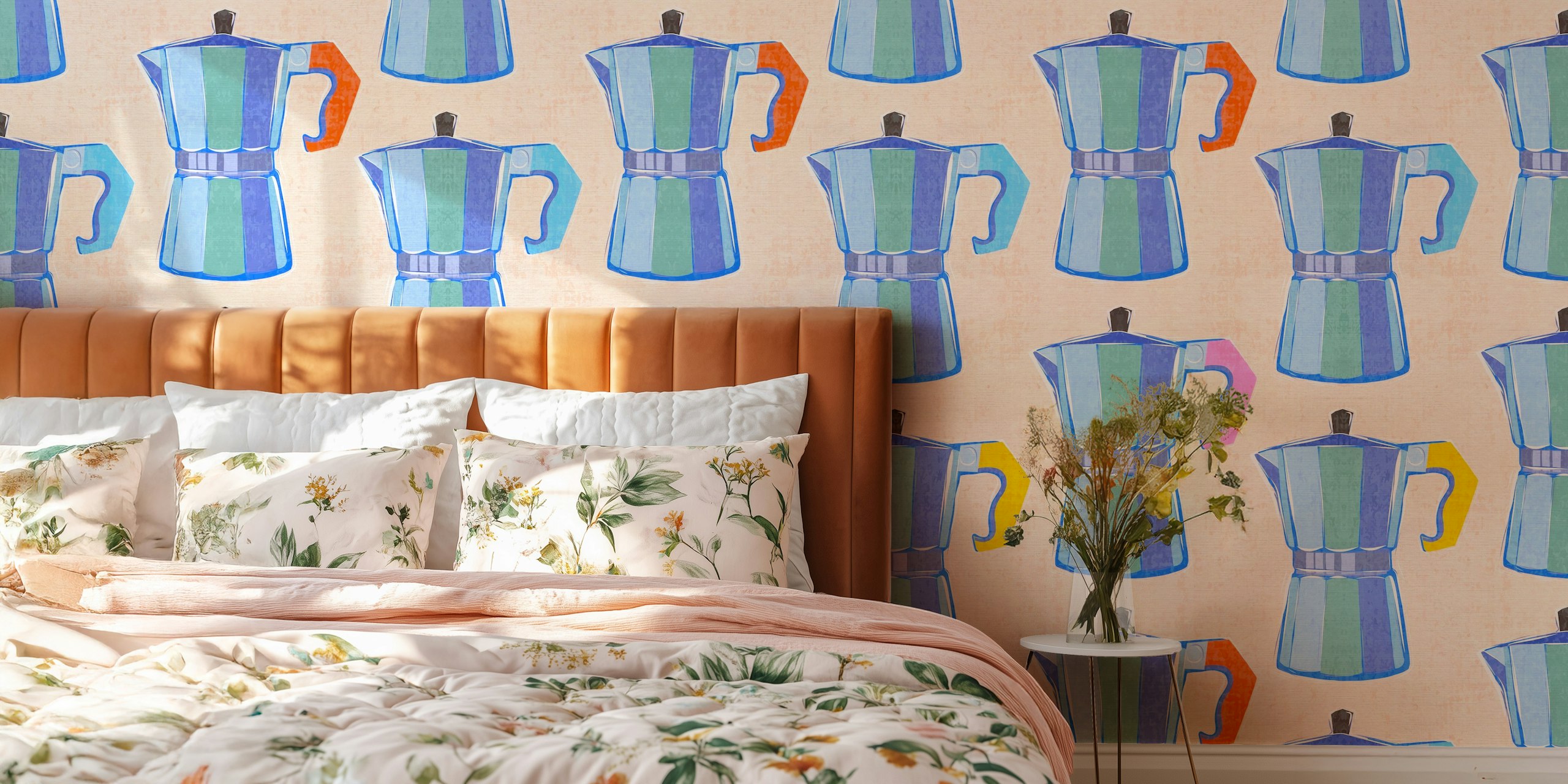 Pop Art Italian Coffee Maker Design Della Carta Da Parati