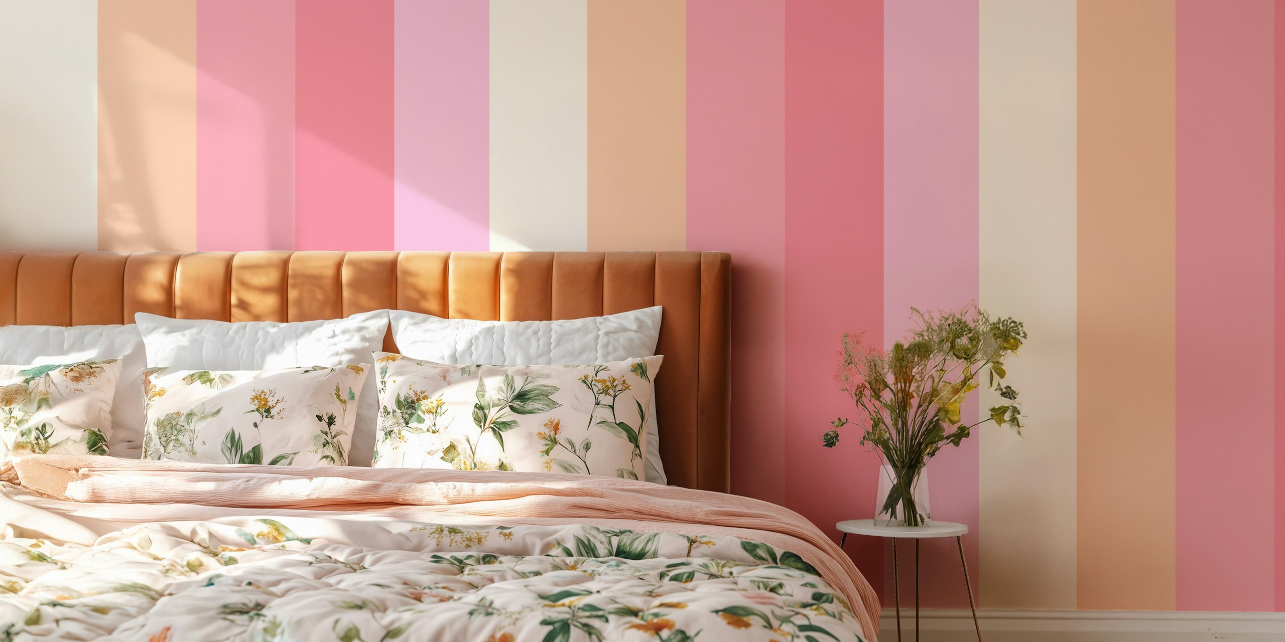 Pastel pink striped pattern wallpaper
