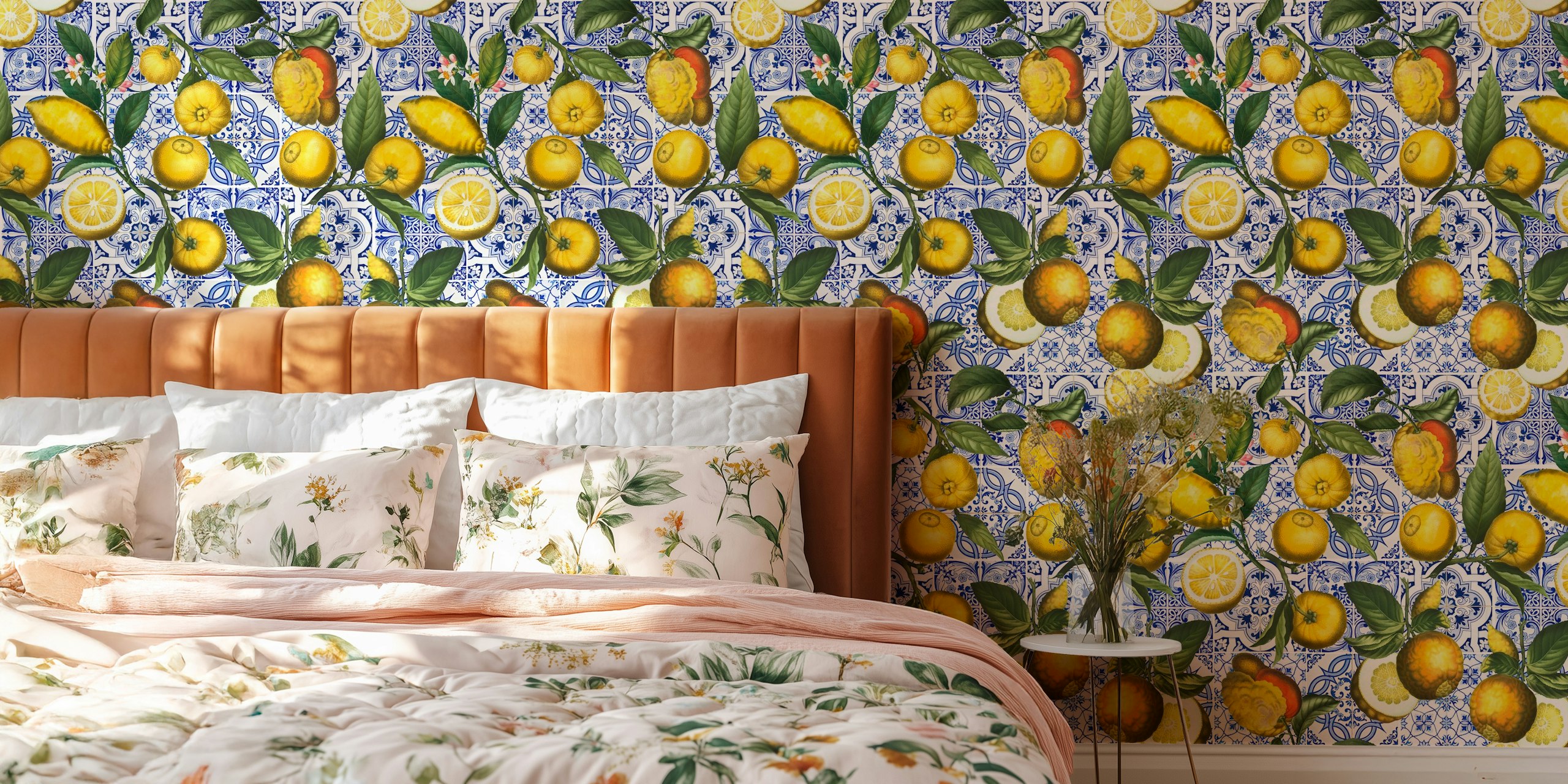 Lemon Fruits And Tiles tapet i ett rum