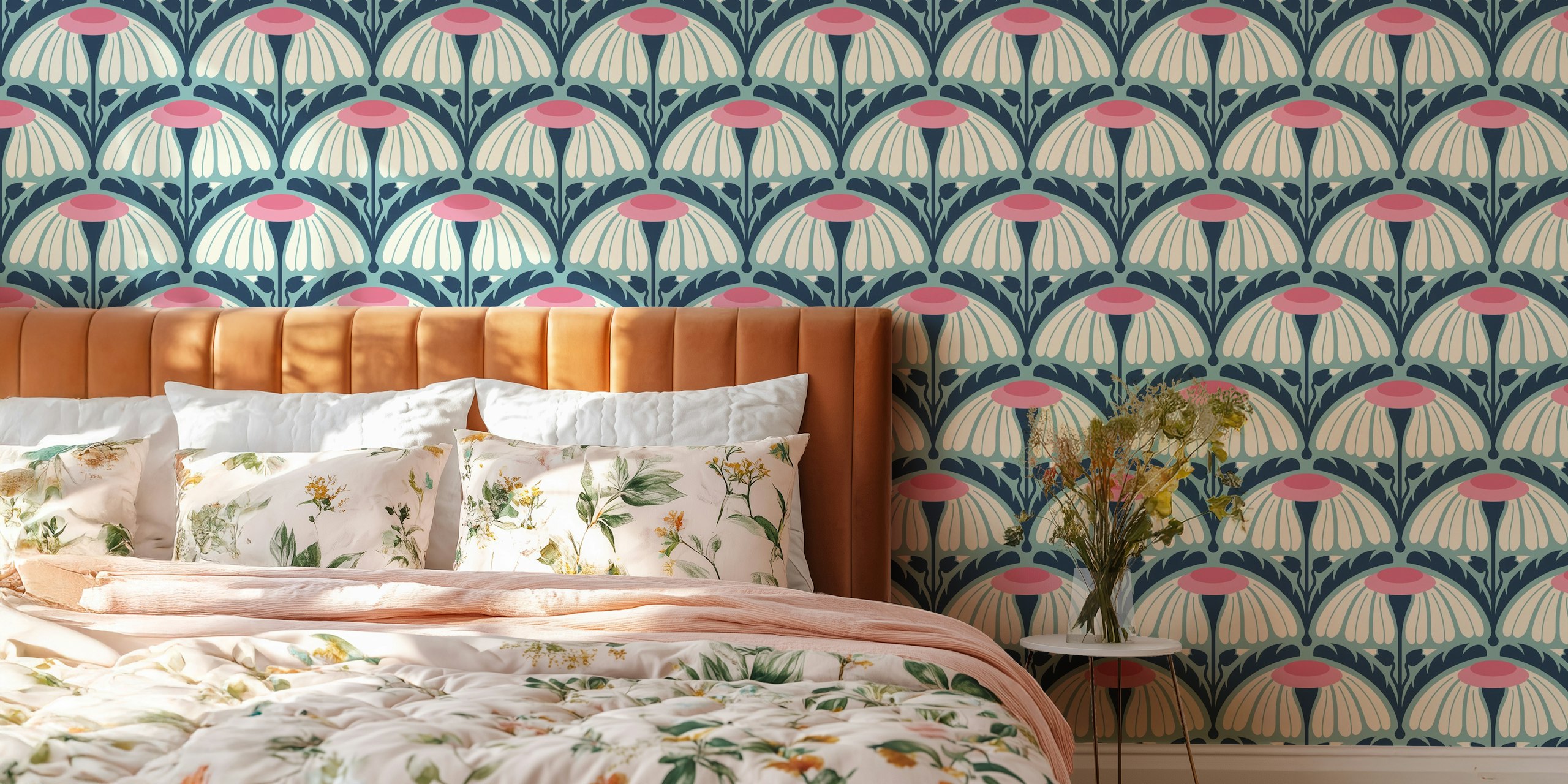 KF 0242 B - Vintage Retro Modern Floral Design