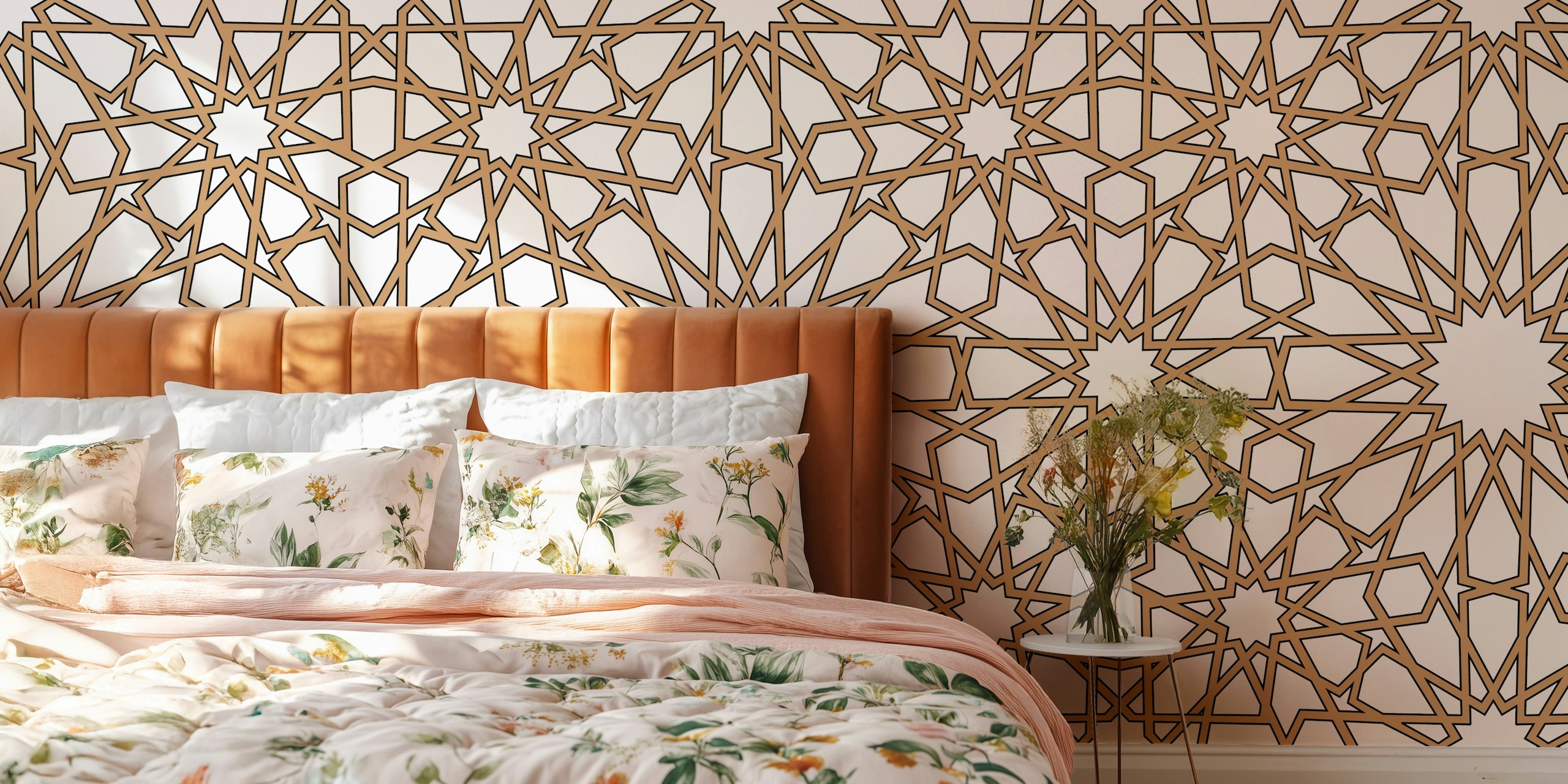 Arabesque gold pozadina izložena u sobi