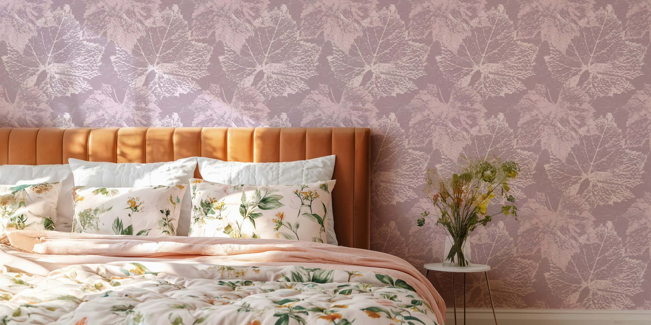 Summertime Leafes Wallpaper in een kamer