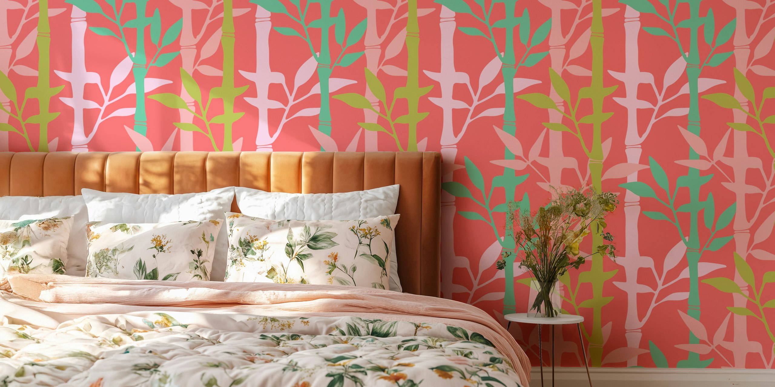 Bamboo forest tropical plants wallpaper in a room