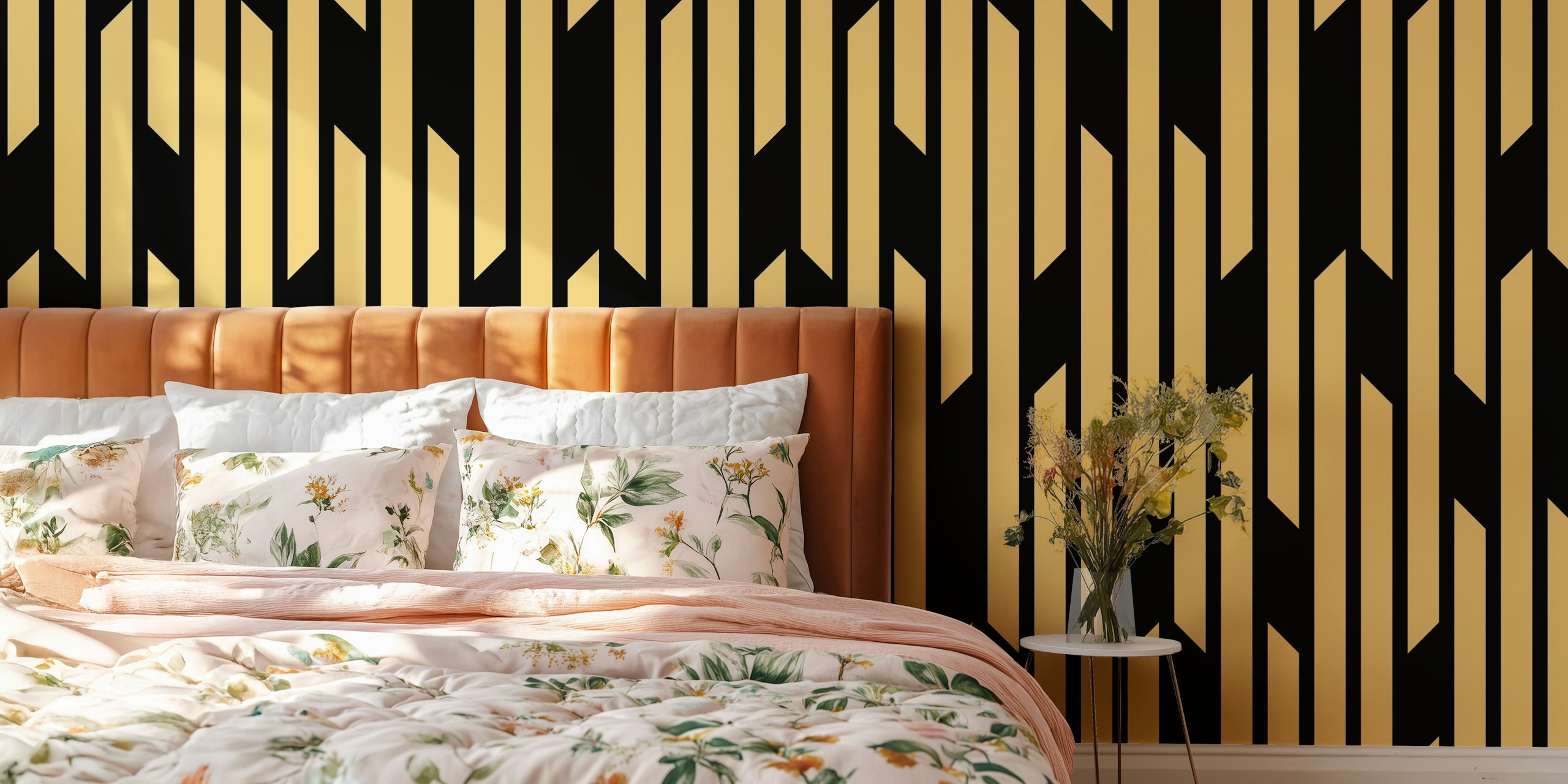 Art Deco Gatsby Stripes Gold tapetdesign