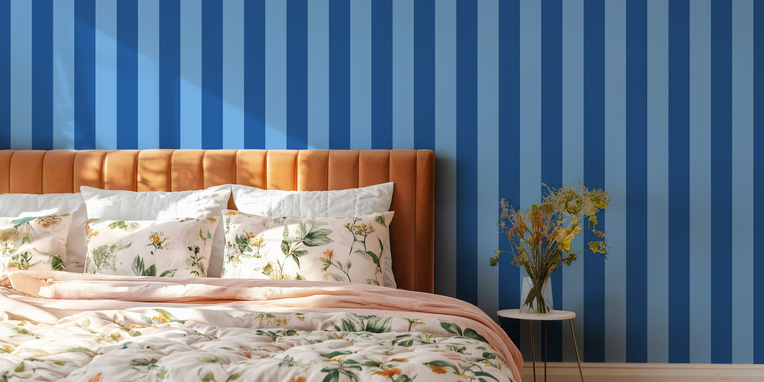 Retro Blue Stripes tapet i et rum