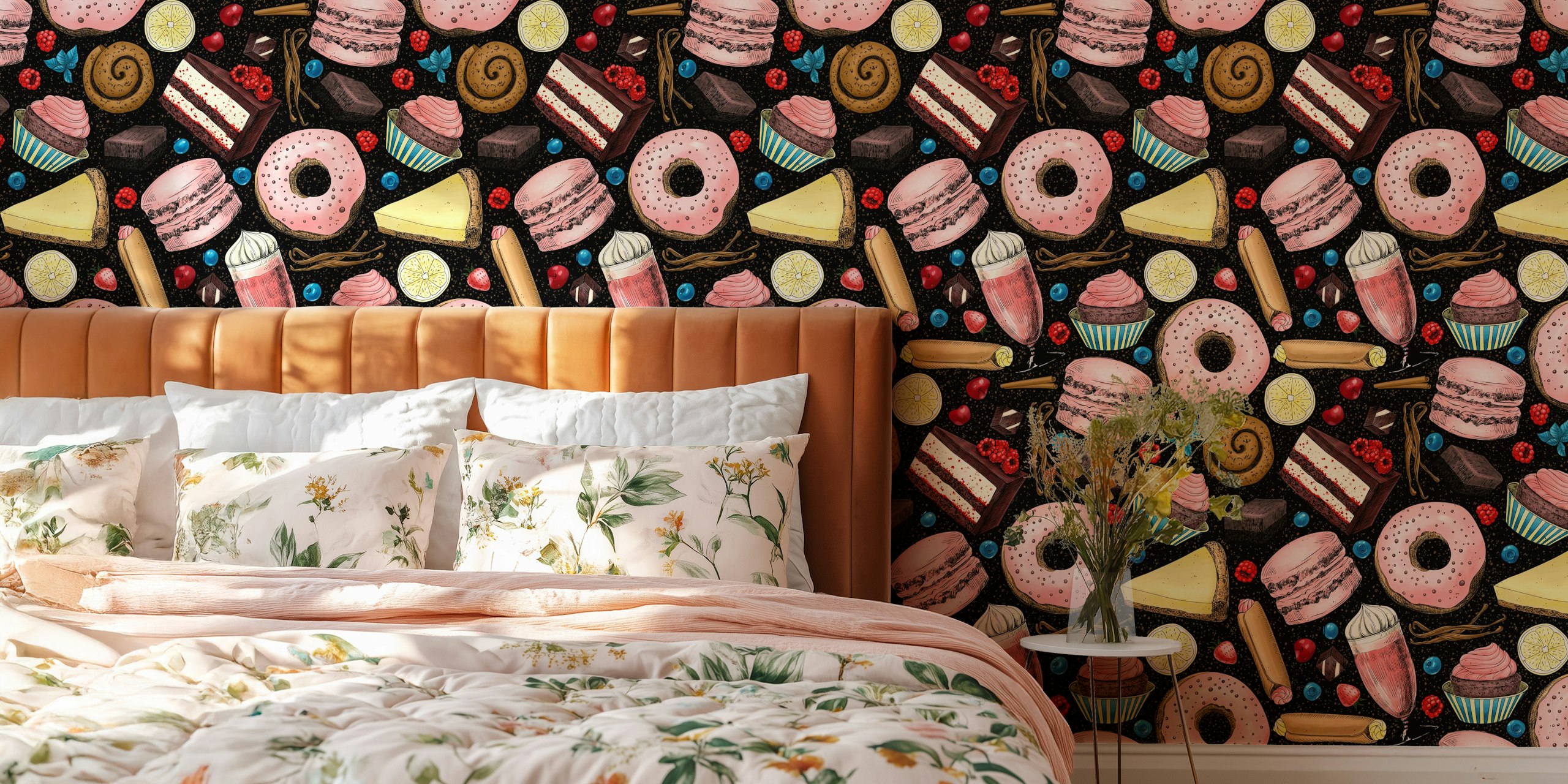 Colorful dessert wallpaper design