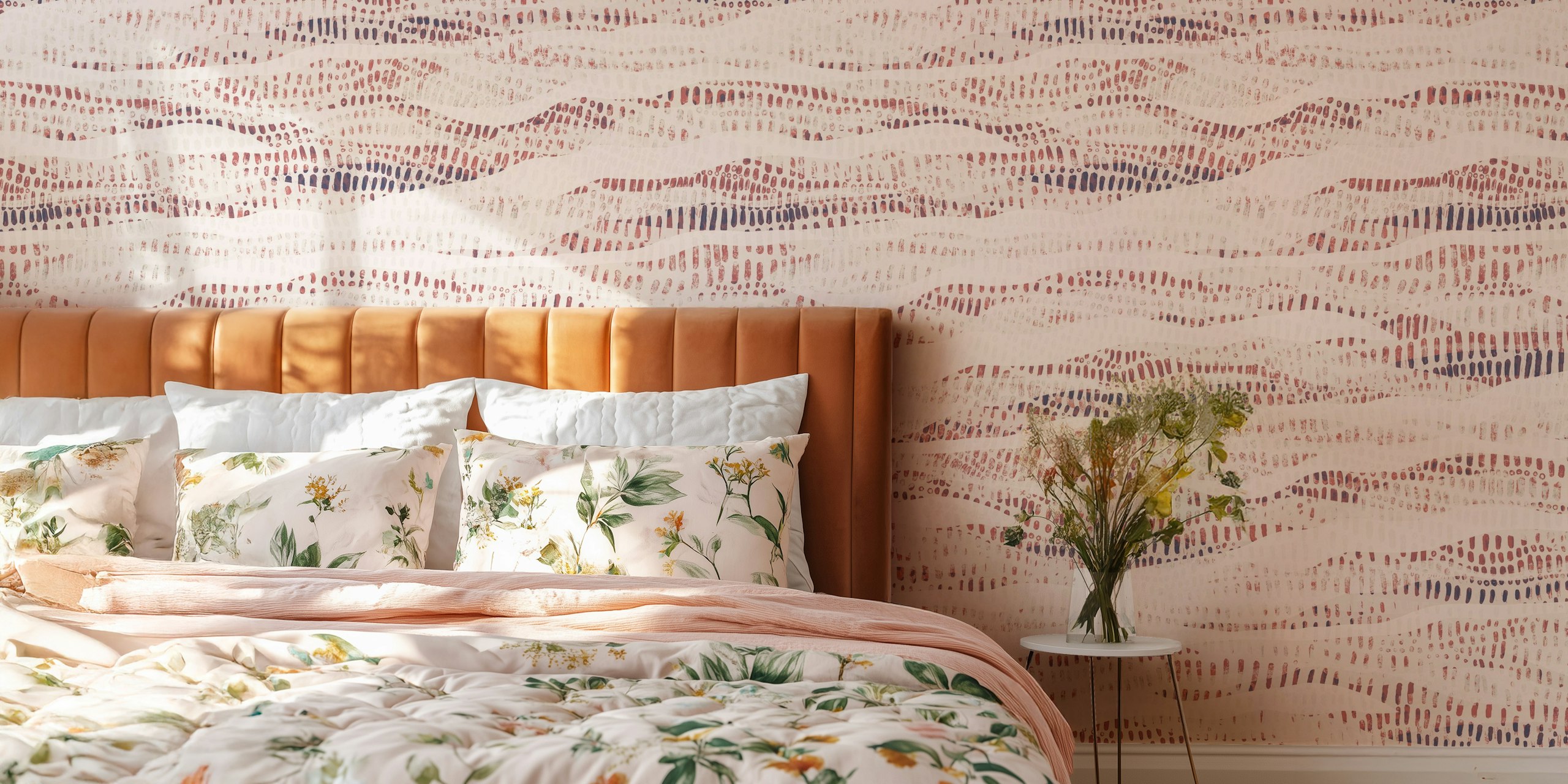 Textured and tonal earth tone tapetti huoneessa