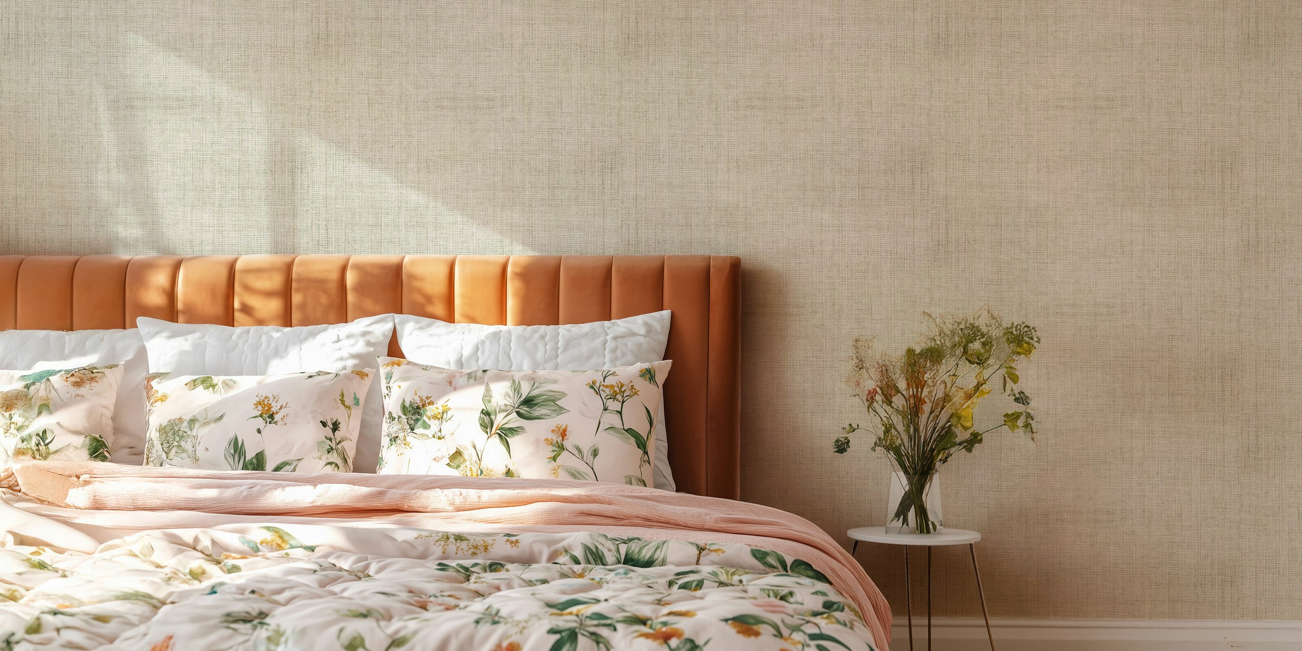 Neutral Linen Elegance tapet i et rom