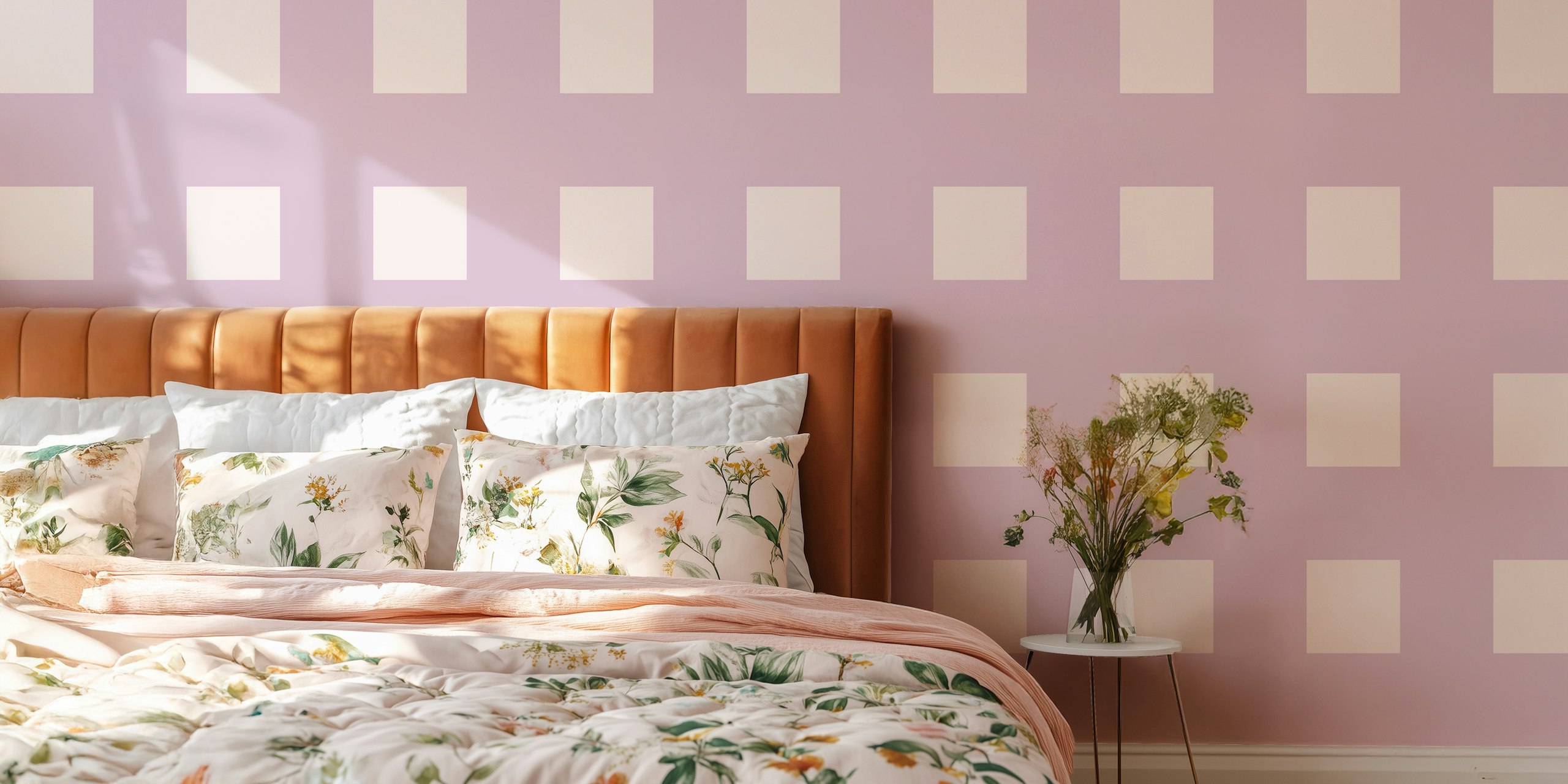 Abstract wallpaper with soft pink and violet hues, modern design