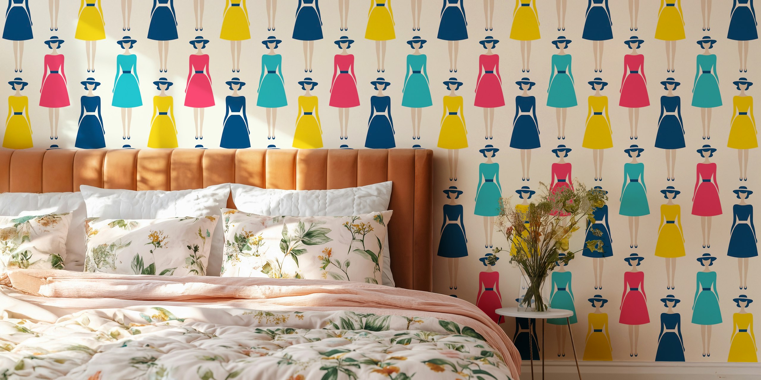 Chic retro fashion wallpaper design