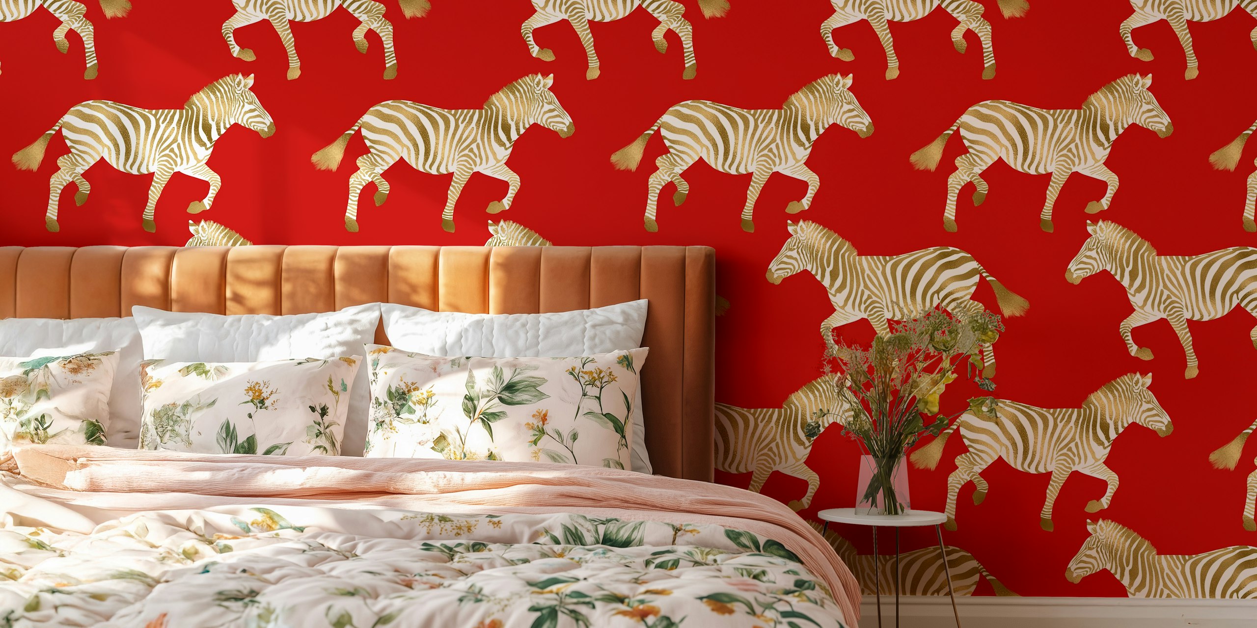 Esposizione di Zebra wallpaper in una stanza