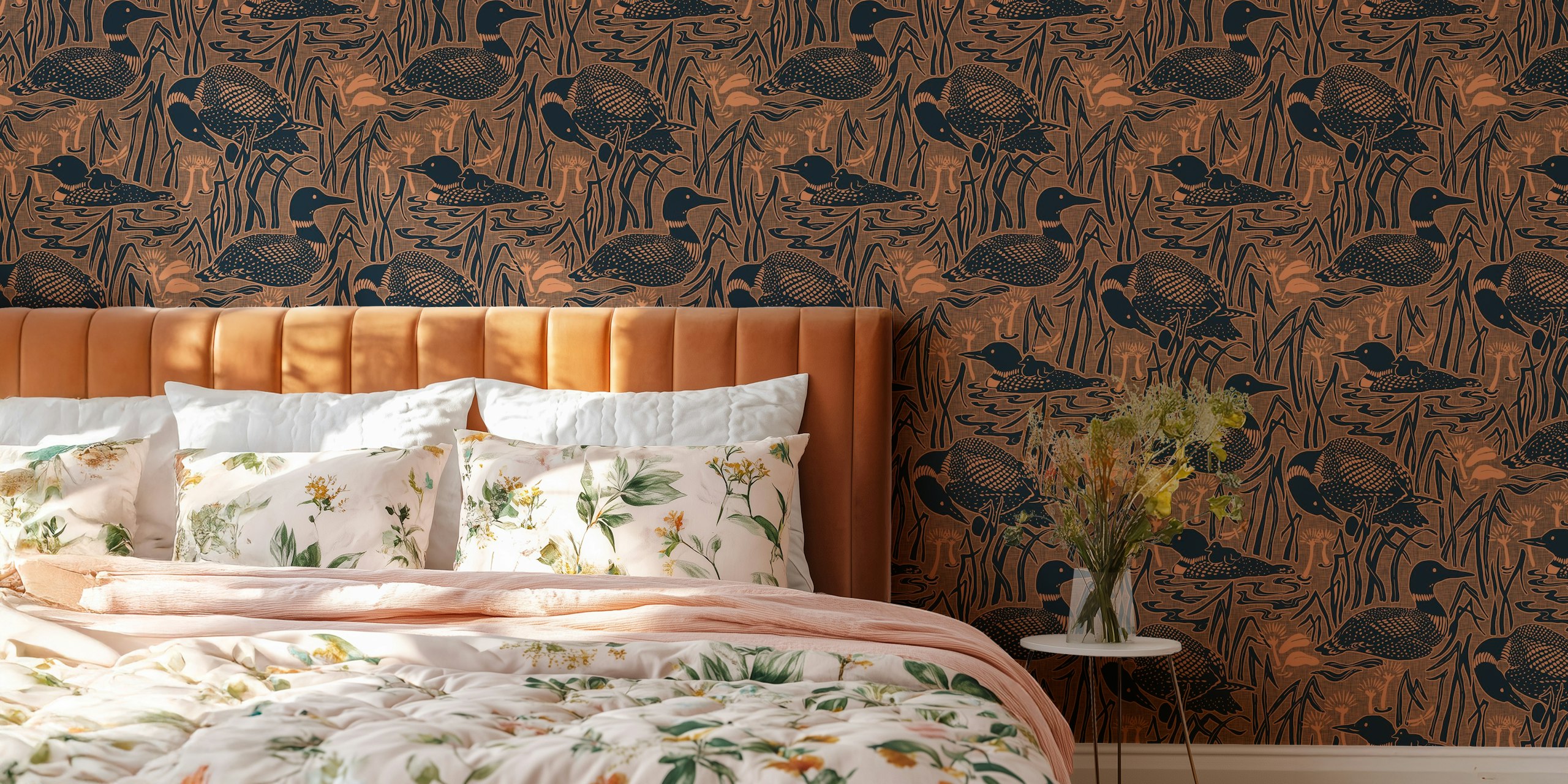 Tapeta Rustic Lakeside Birds v pokoji