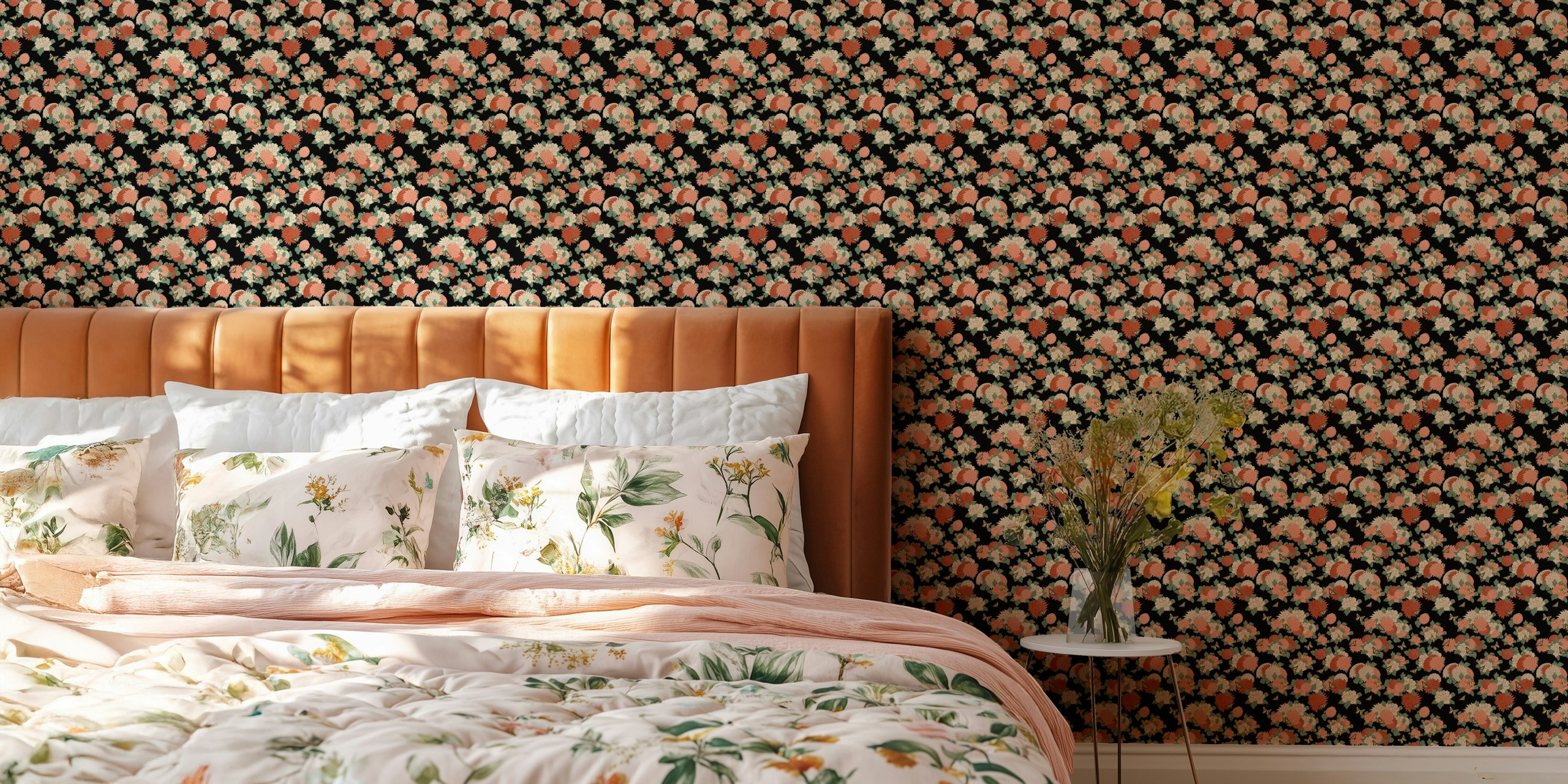 Japanese Butterfly and Chrysanthemum tapetdesign