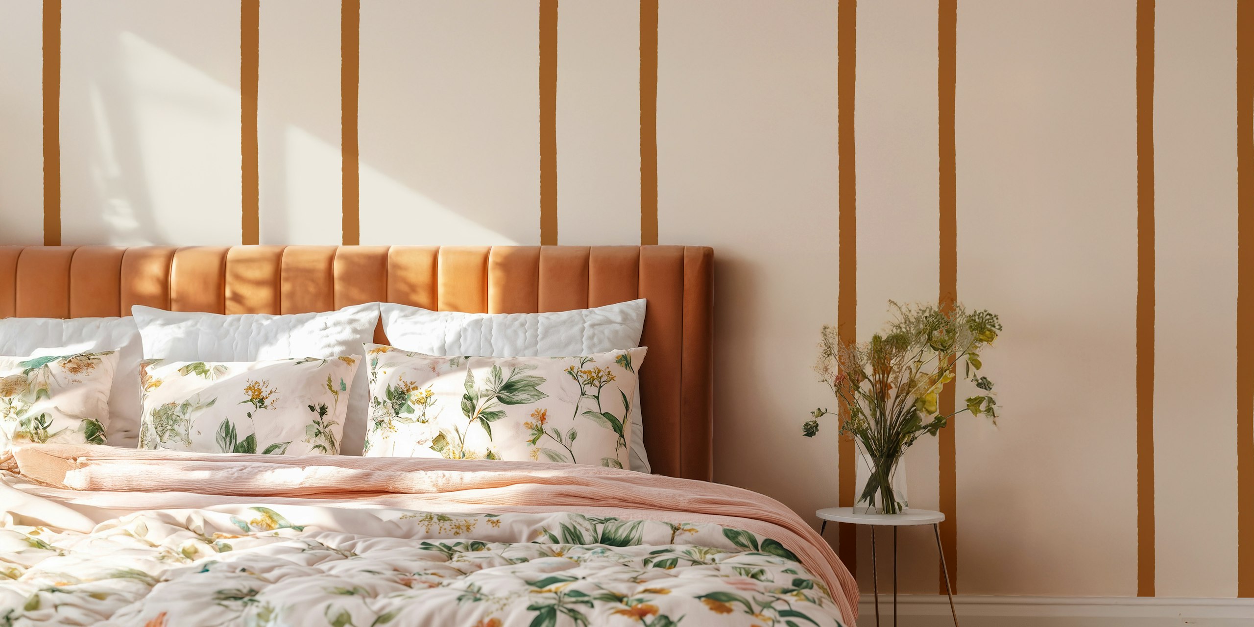Chic Sandy Stripes wallpaper in a room