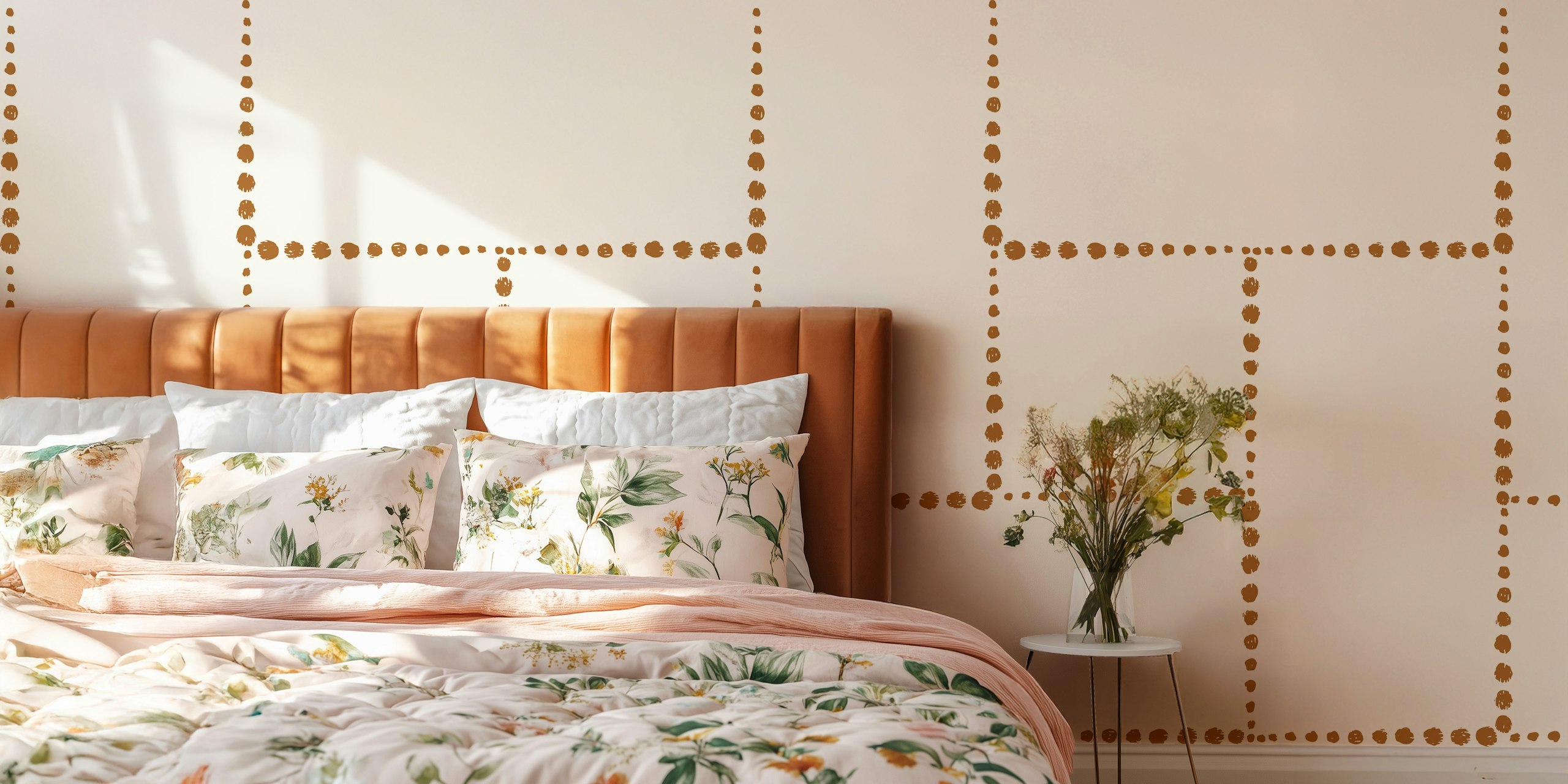 Carta da parati Boho Chic Geometric in un ambiente stanza