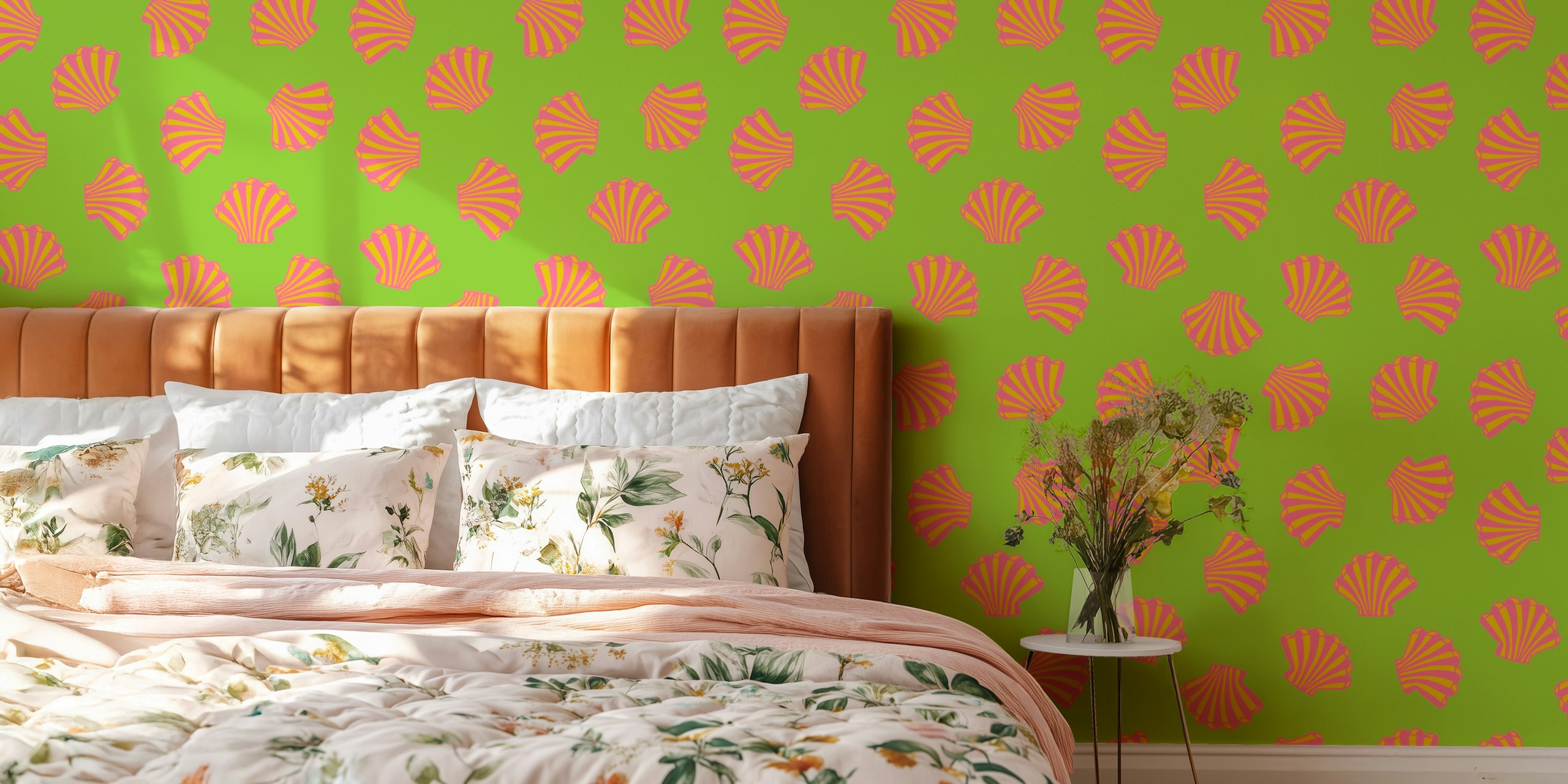 Seashells Coast wallpaper in a bright room