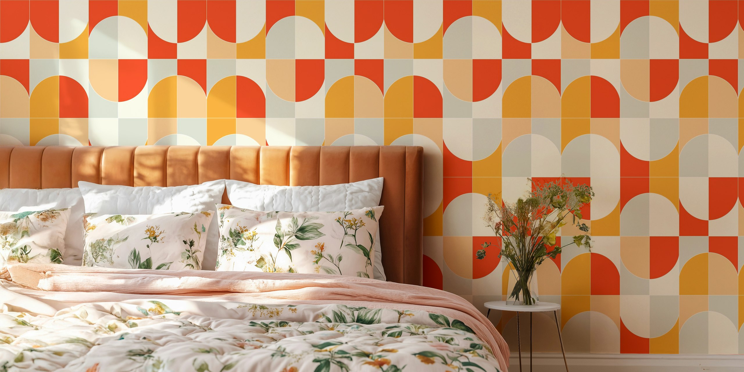 Bold Geo Tiles 02 tapet i et rom