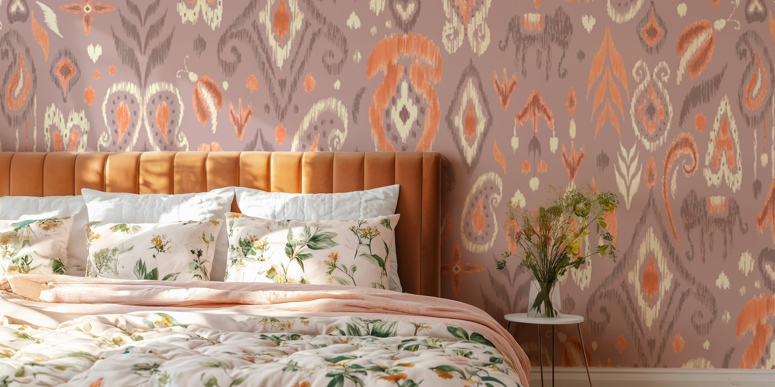 Design de papier peint Ikat dans une pièce