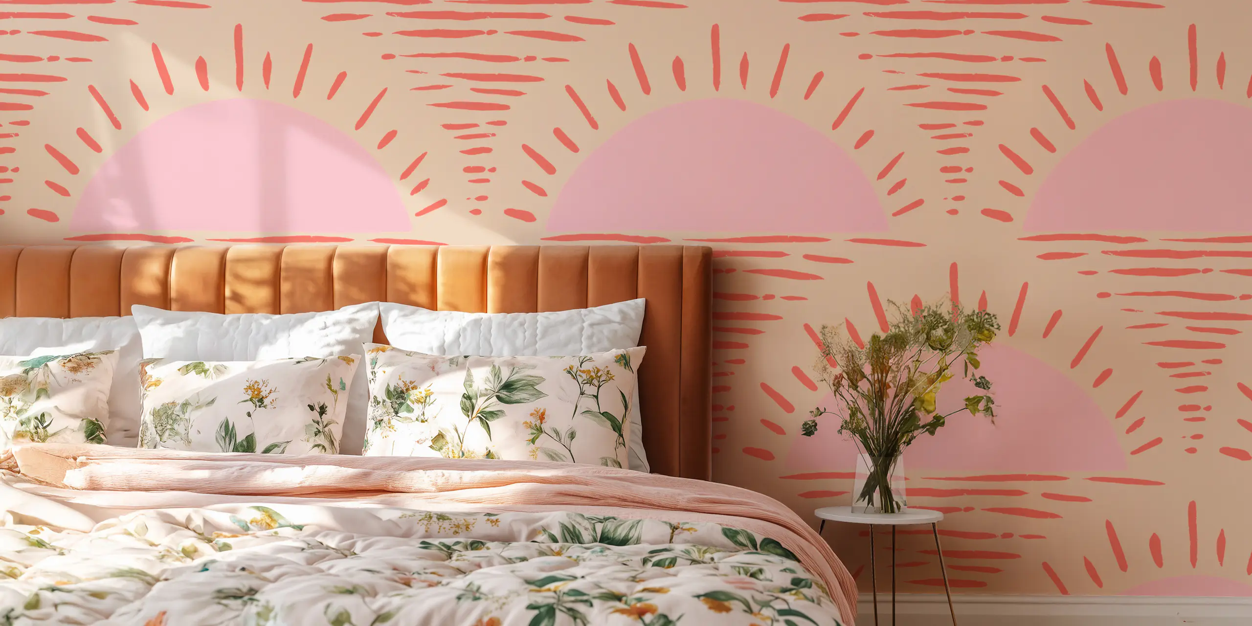 Pink/red Rising Rising Rising Sun In Pink And Red Wallpaper