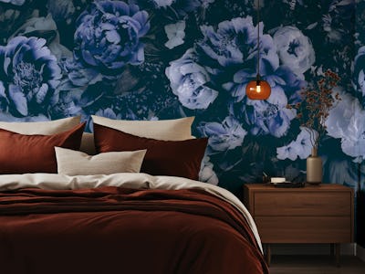 Floral Baroque Opulence Navy Blue