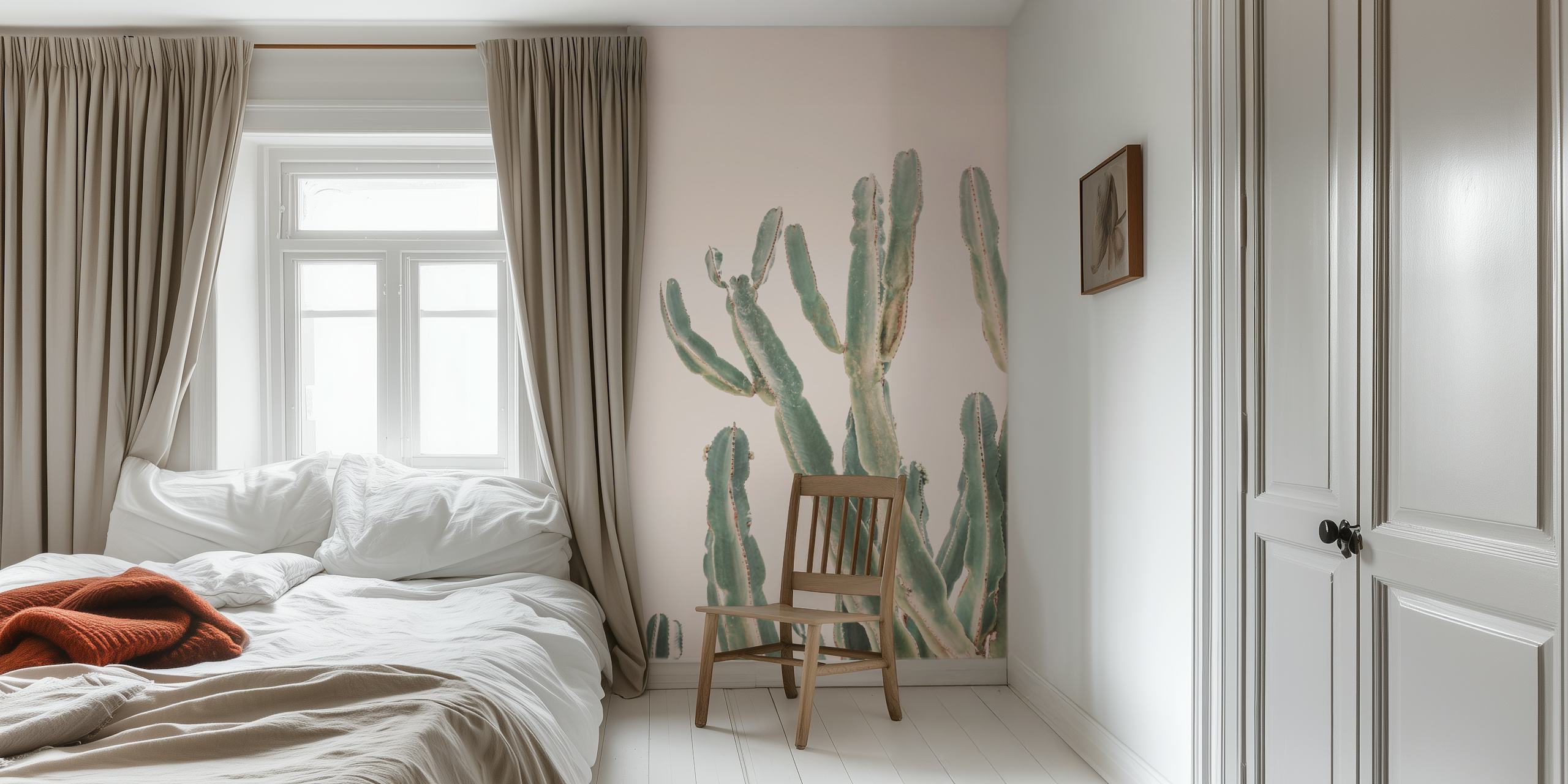 Tapeta Sunset Cactus prikazana u sobi
