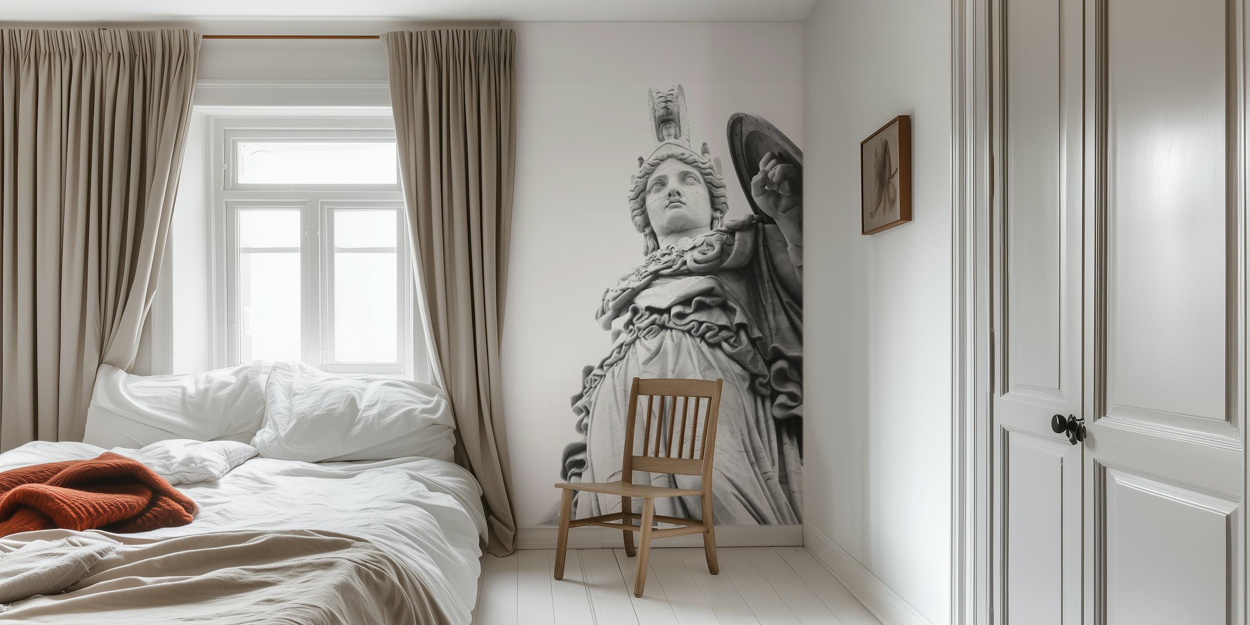 Athena Goddess of Wisdom wallpaper in a room