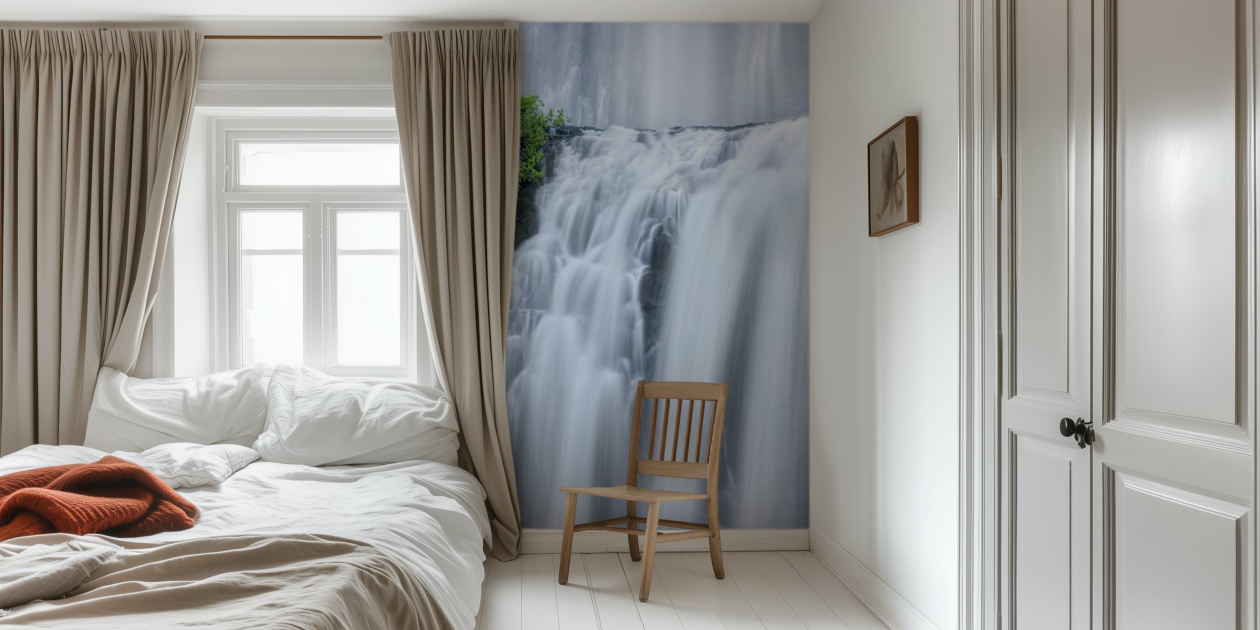 Decorative shower curtains in a bathroom setting