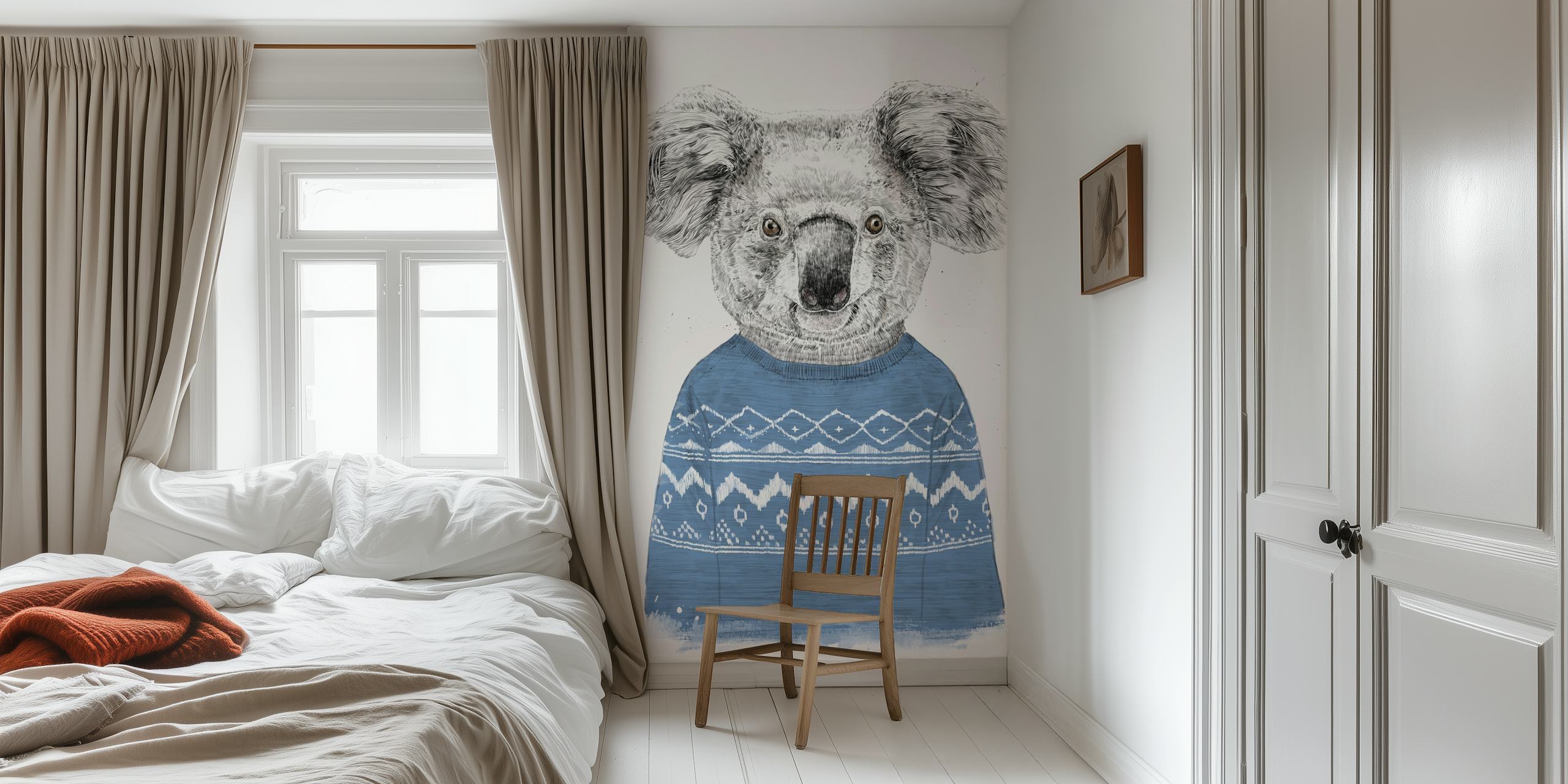 Winter koala wallpaper design