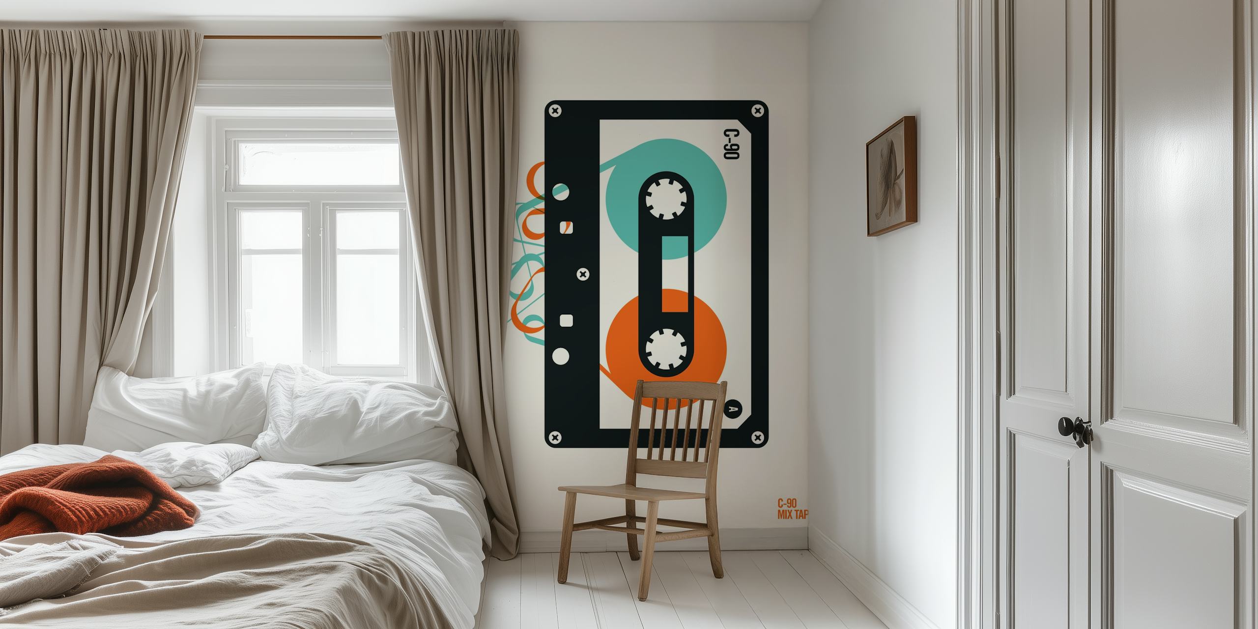 Design tapety Mixtape v pokoji