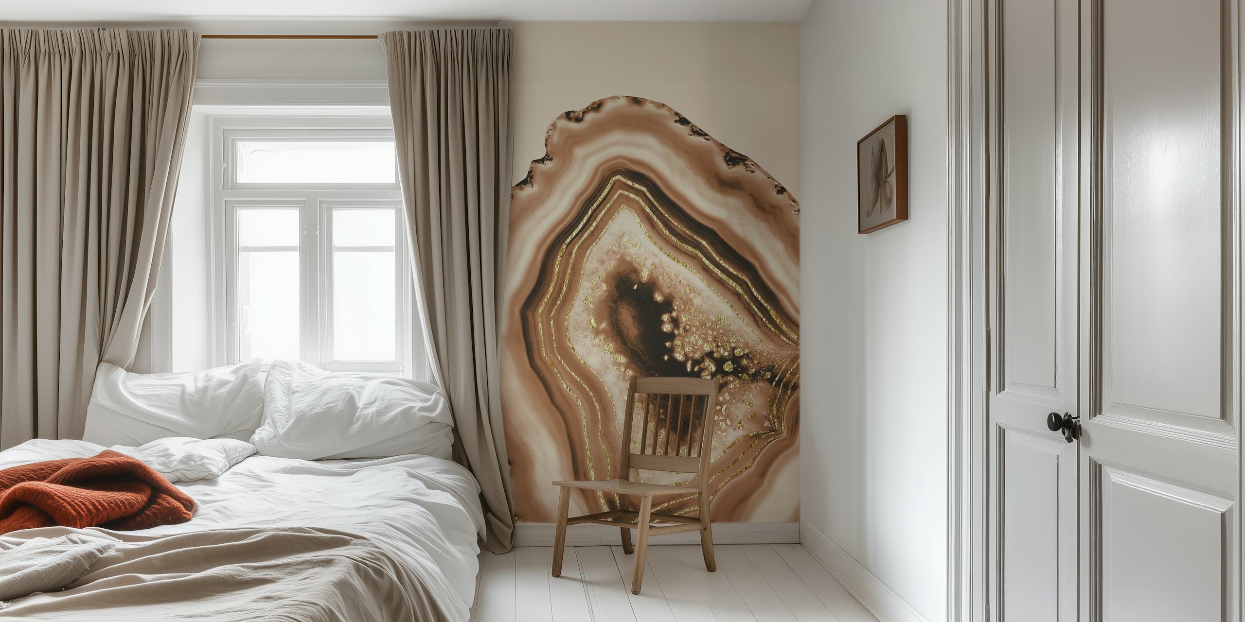 Soft brown agate wallpaper design in a room