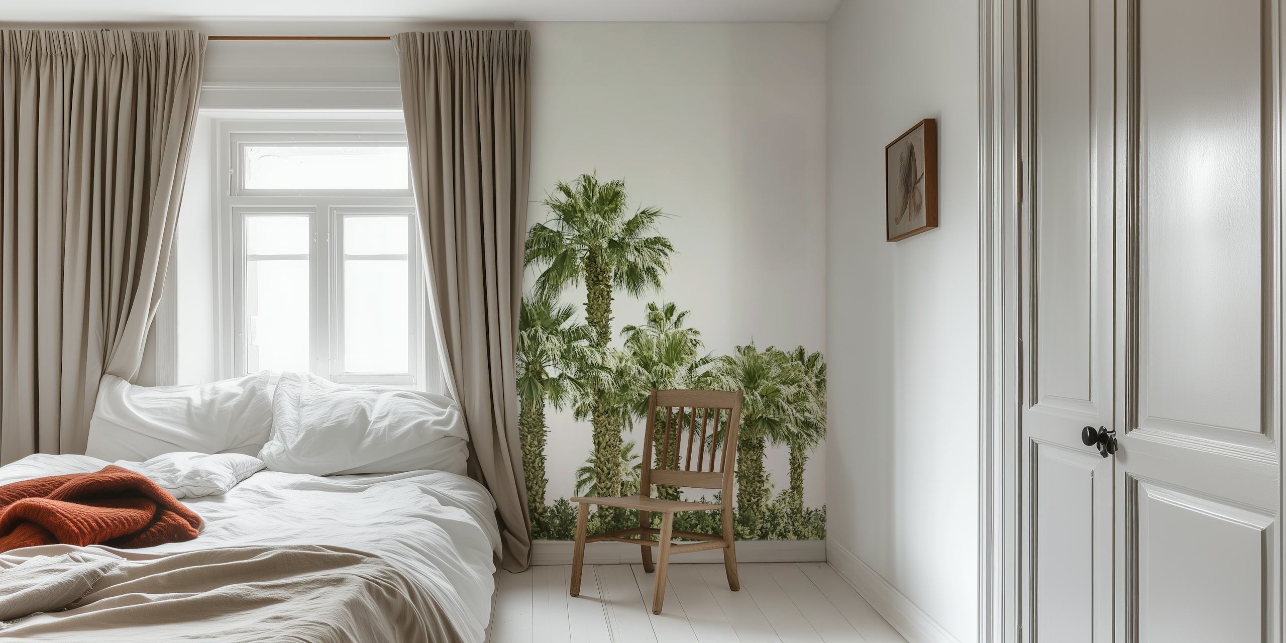 Sunny Palm Oasis wallpaper in a room