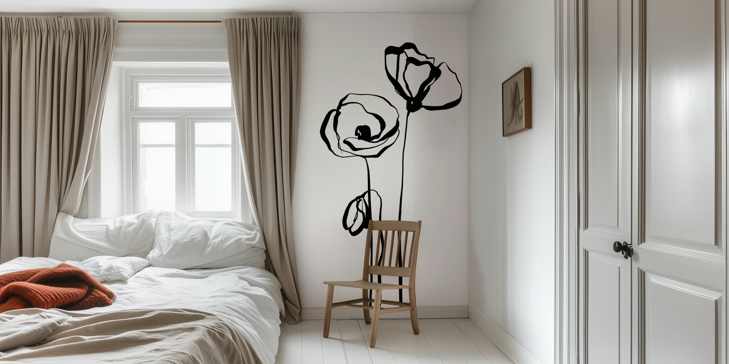 Tapeta Minimalist Poppies w pomieszczeniu