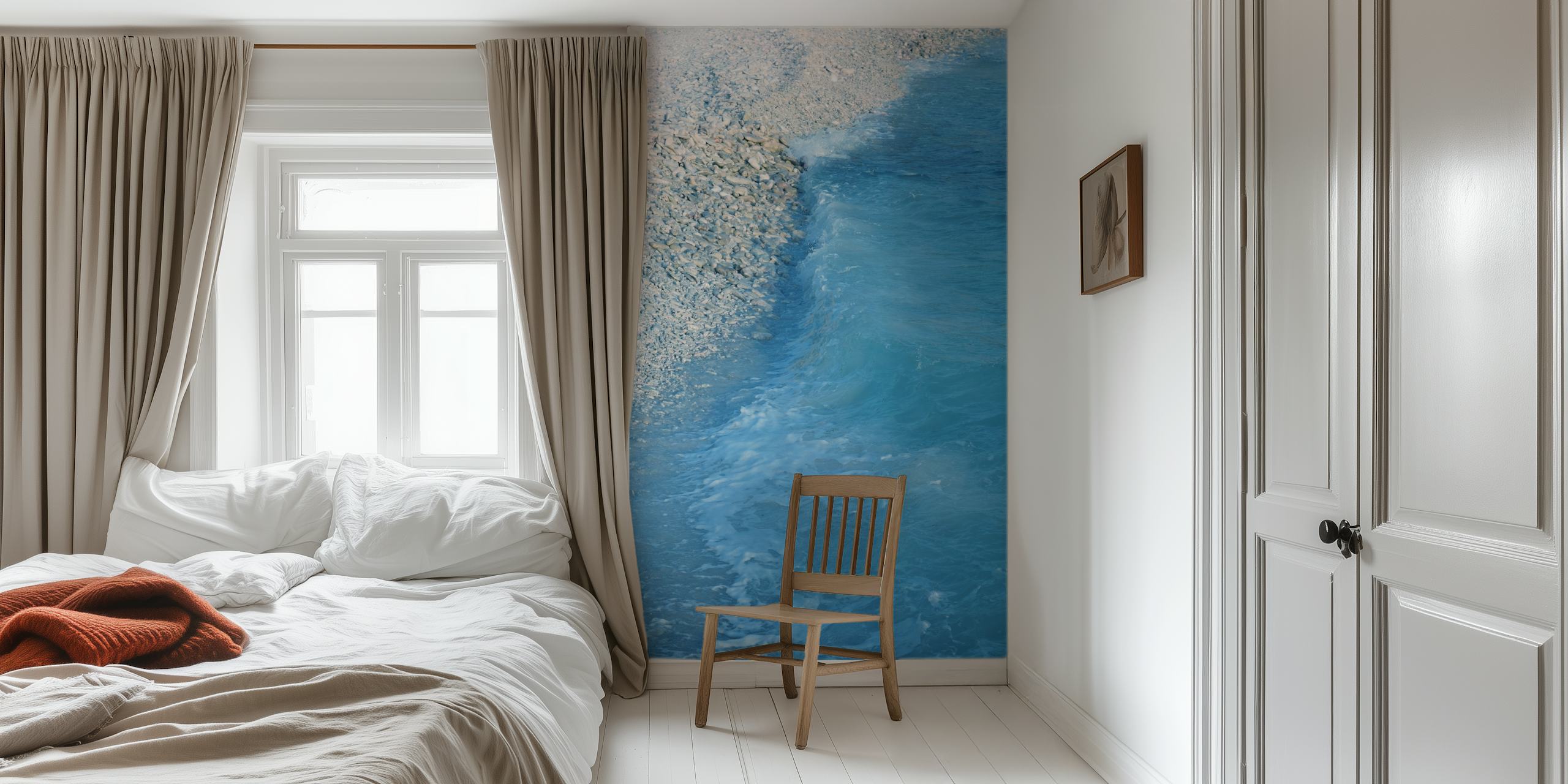 Coral Stones Blue Ocean papel pintado en una habitación