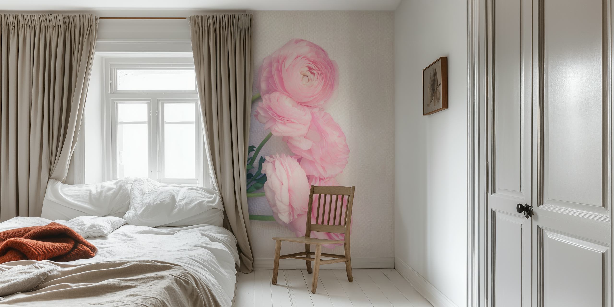 Papel pintado Pink Peonies en una habitación
