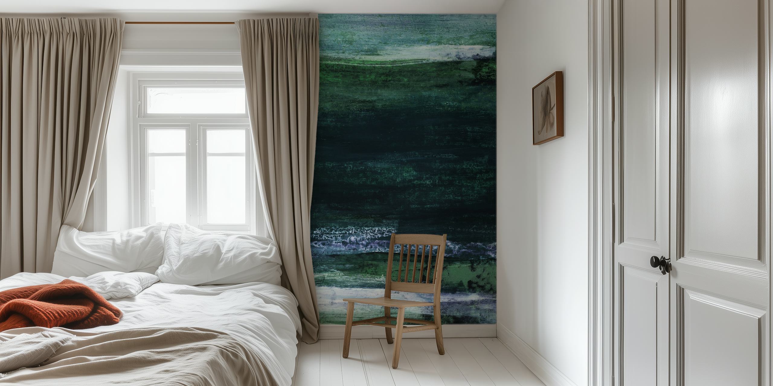 Dark green and black abstract textured wallpaper