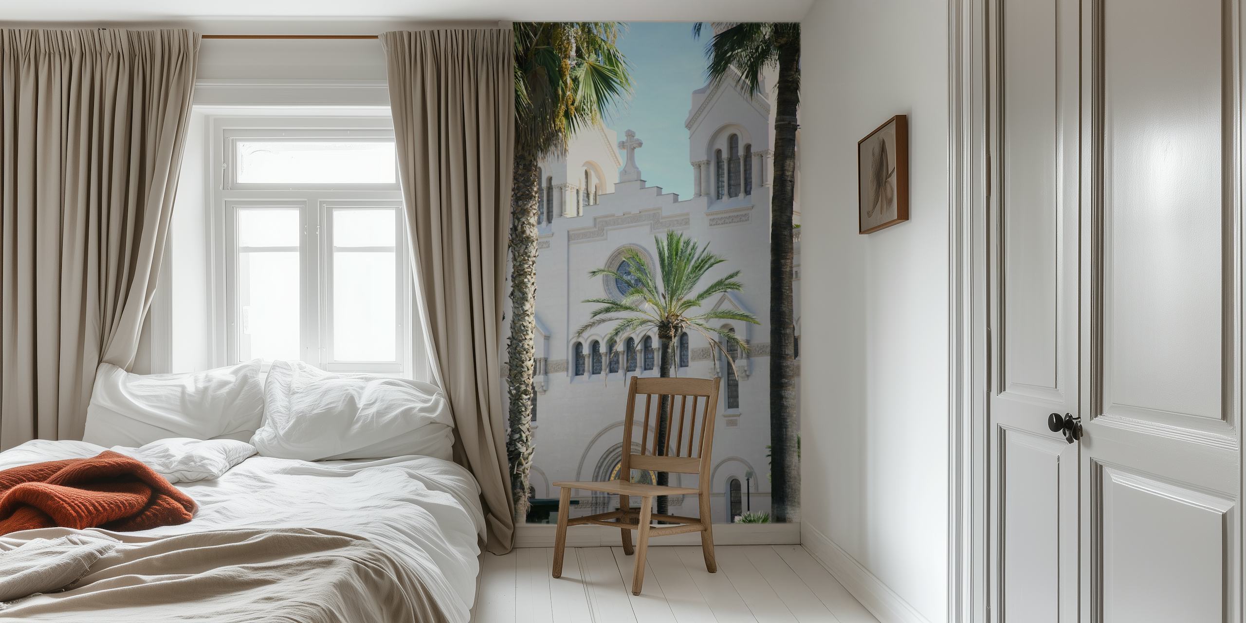Church in Rome surrounded by palm trees wallpaper