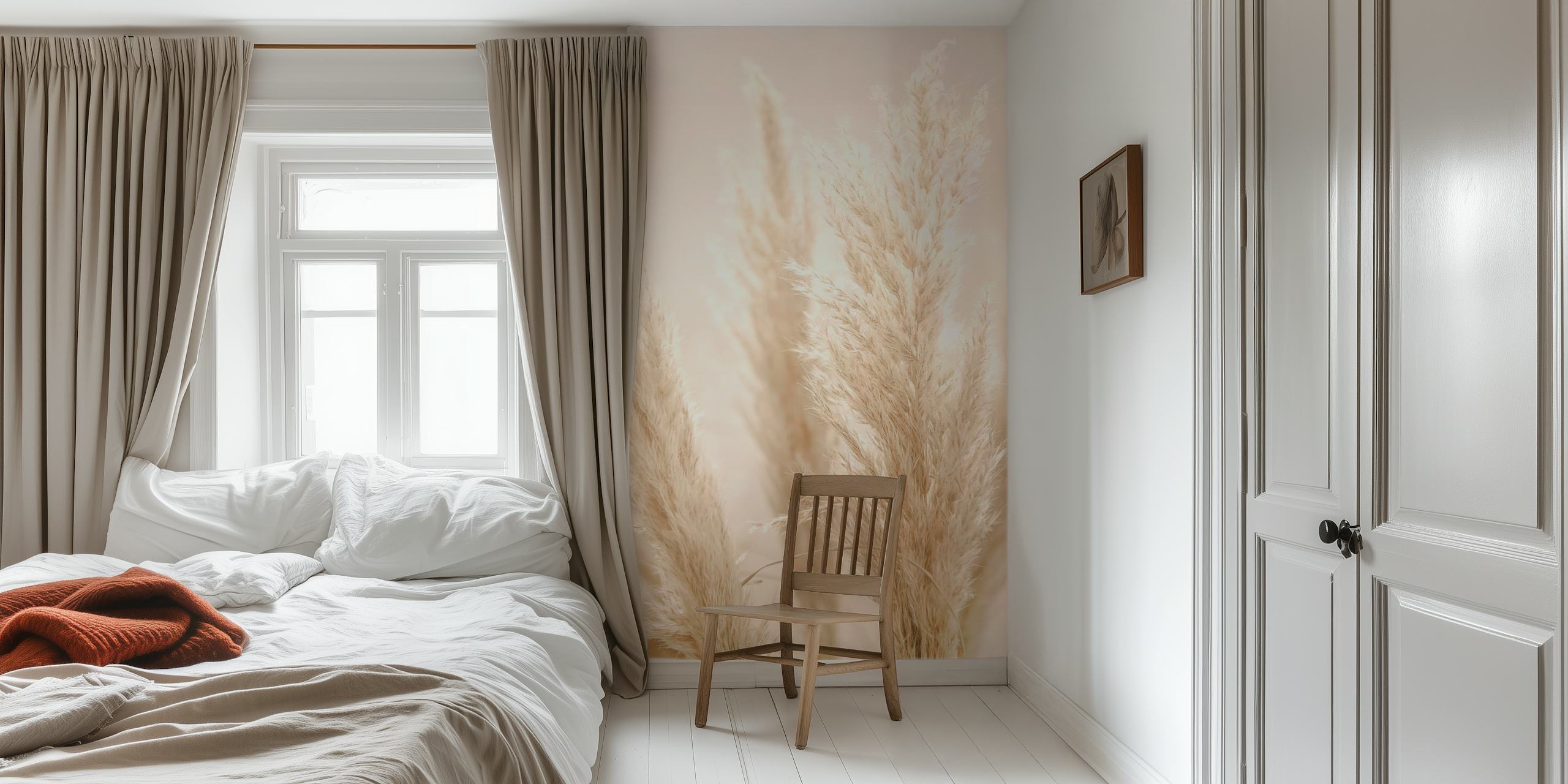 Pampas Reed Tapete in einem stilvollen Raum