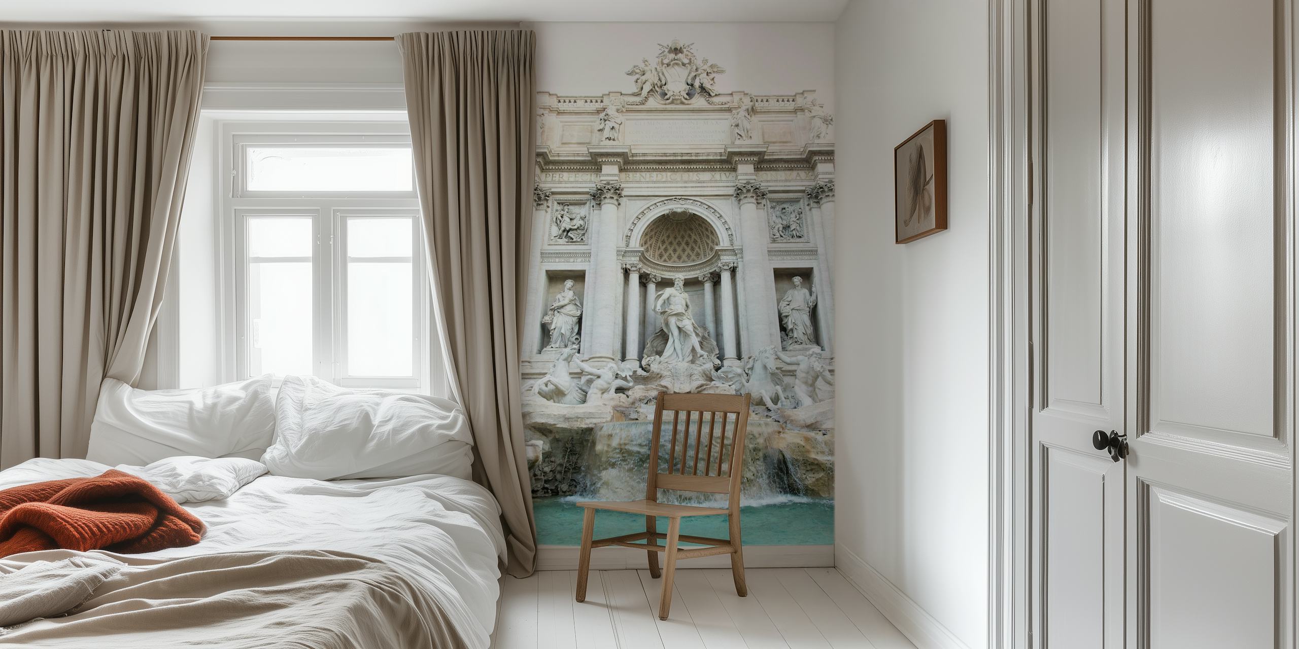 Trevi Fountain in Rome wall mural showcasing the historical architecture and sculptures