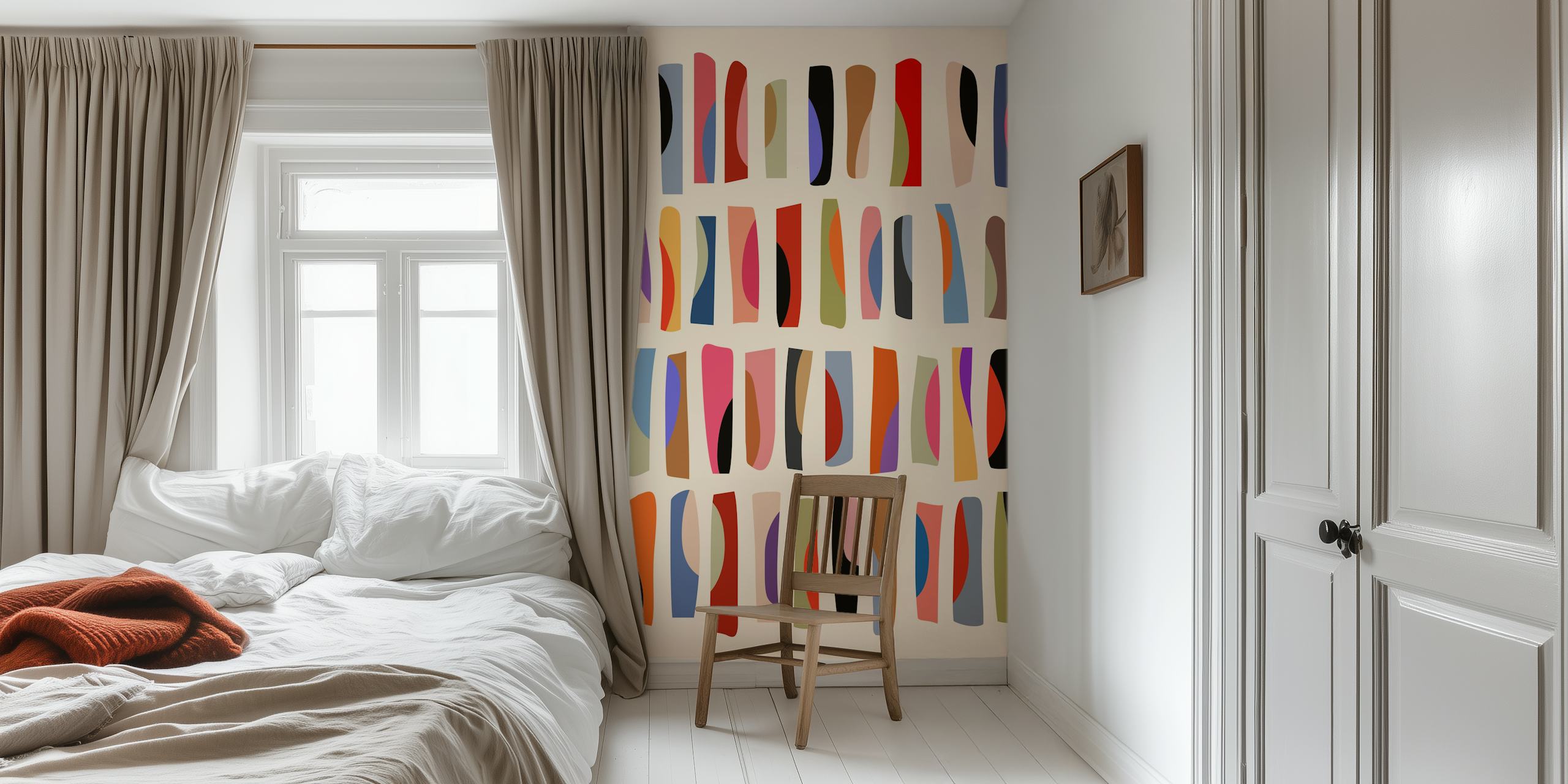 Abstract colored shapes wall mural Colored Pieces 6