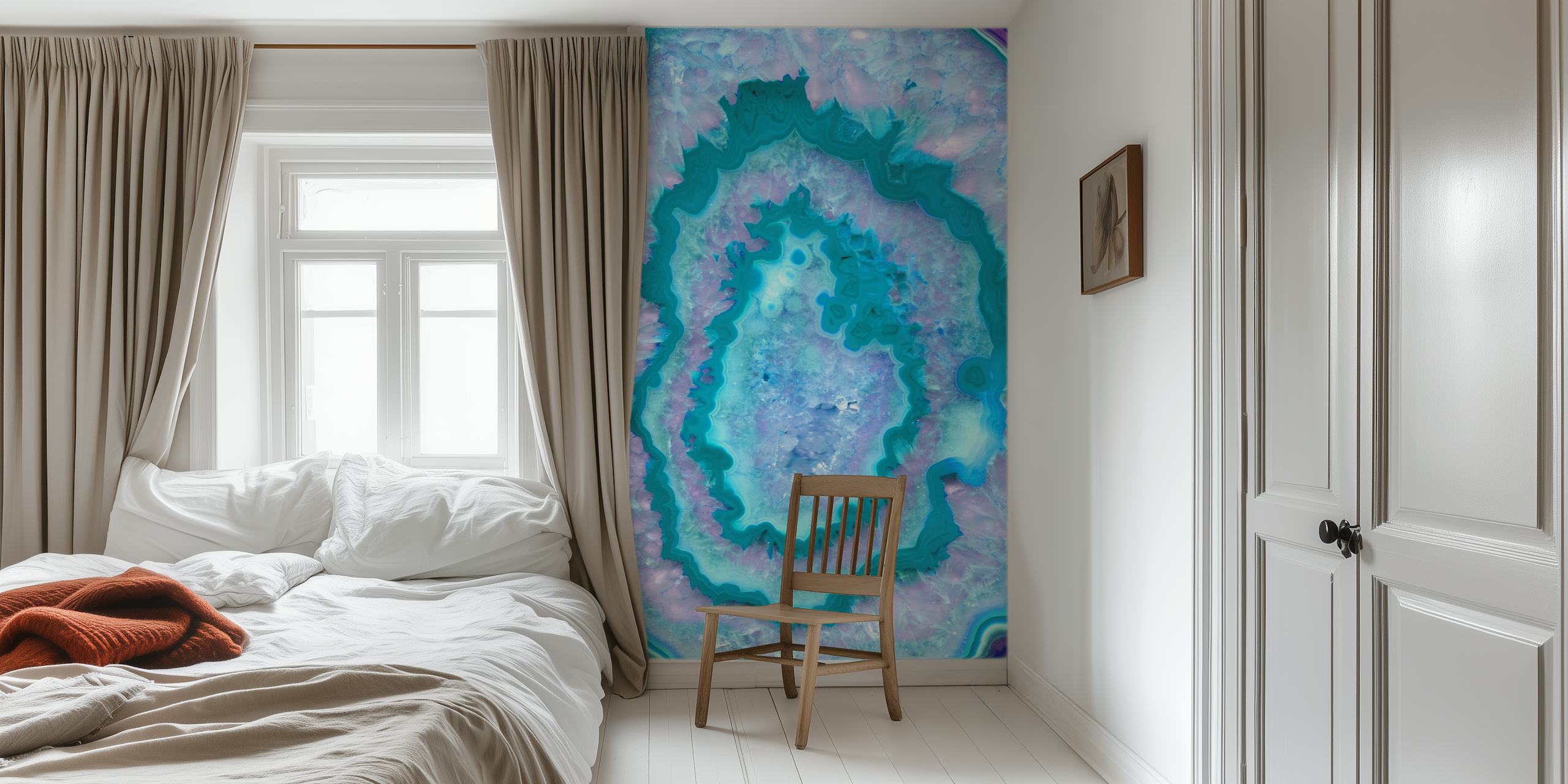 Blue and purple agate pattern wallpaper