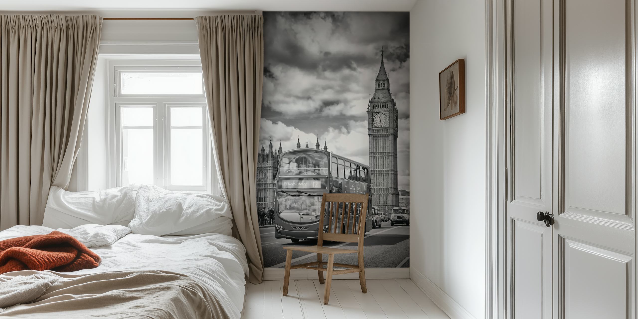 London Westminster Traffic Tapet I Ett Rum