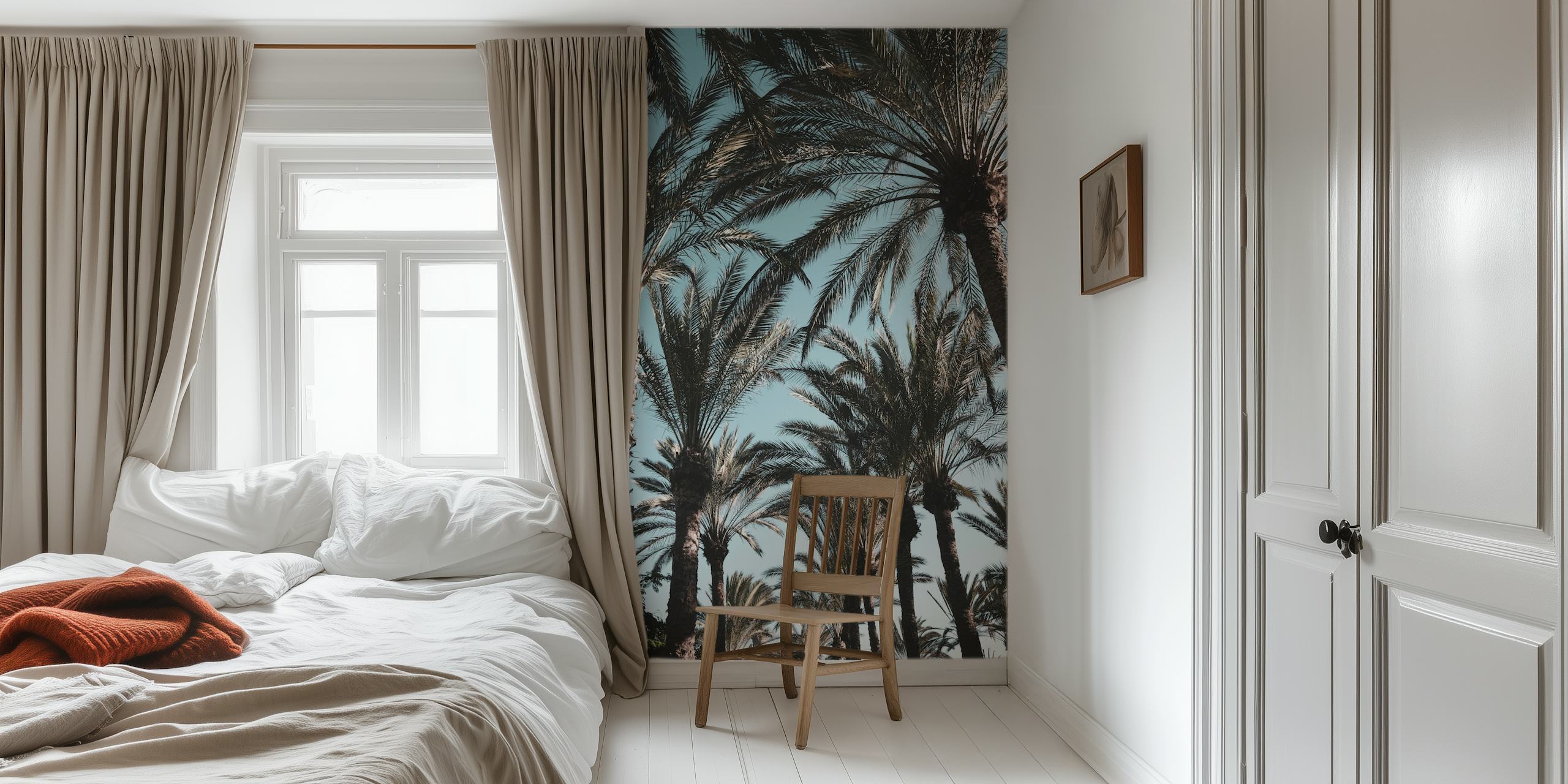 Papel de parede Palm Tree Jungle em um quarto