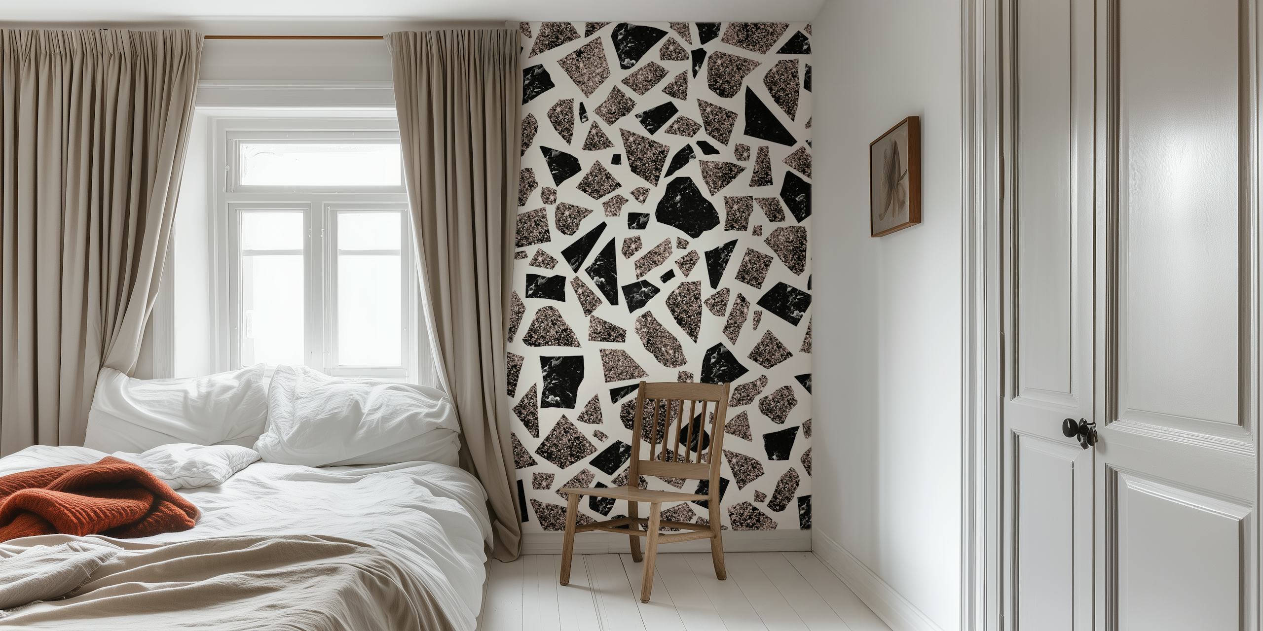 Terrazzo Marble Rose Glitter tapet i et rom