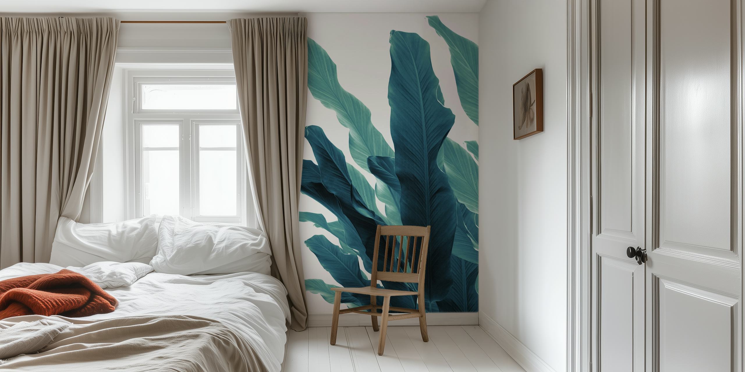 Banana Leaves Jungle wallpaper in interior setting