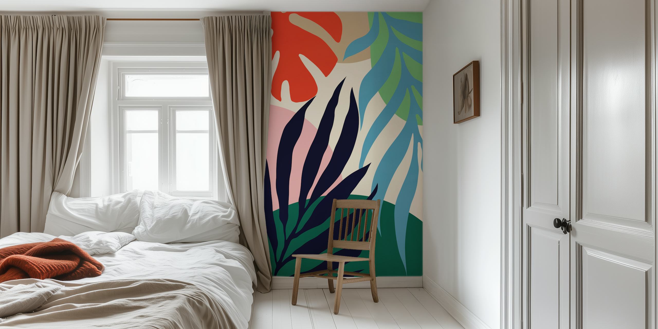 Colorful tropical leaves in various colors wallpaper