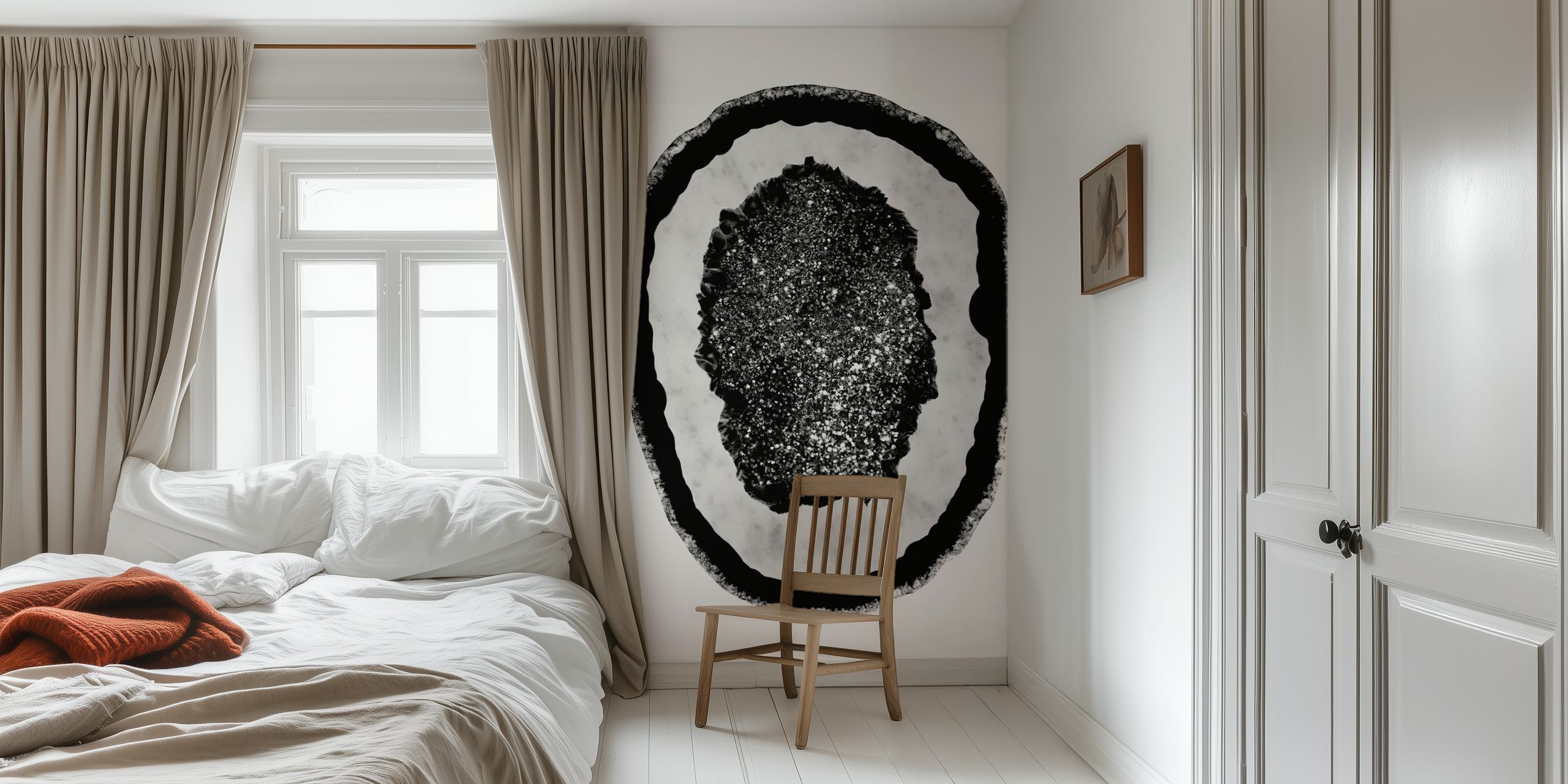 Agate with Silver Glitter wallpaper in a room