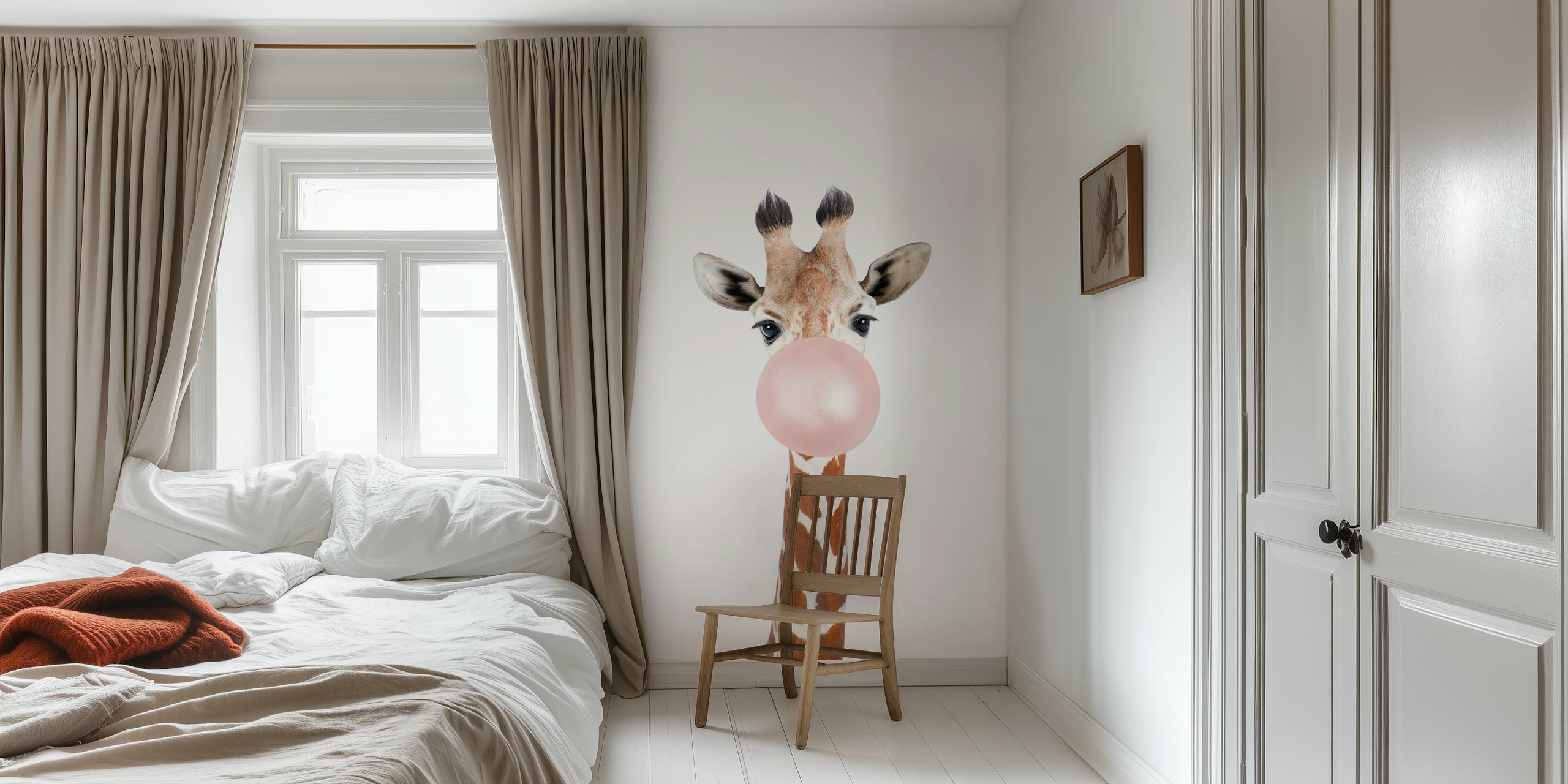 tapeta Bubble Gum Giraffe w pokoju