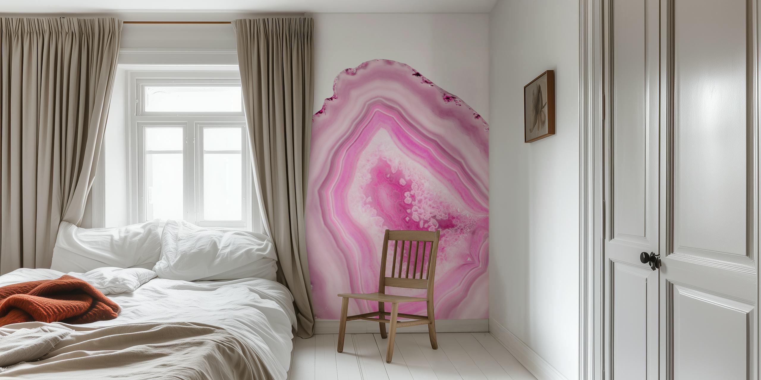 Soft Pink Agate Dream tapetti huoneessa