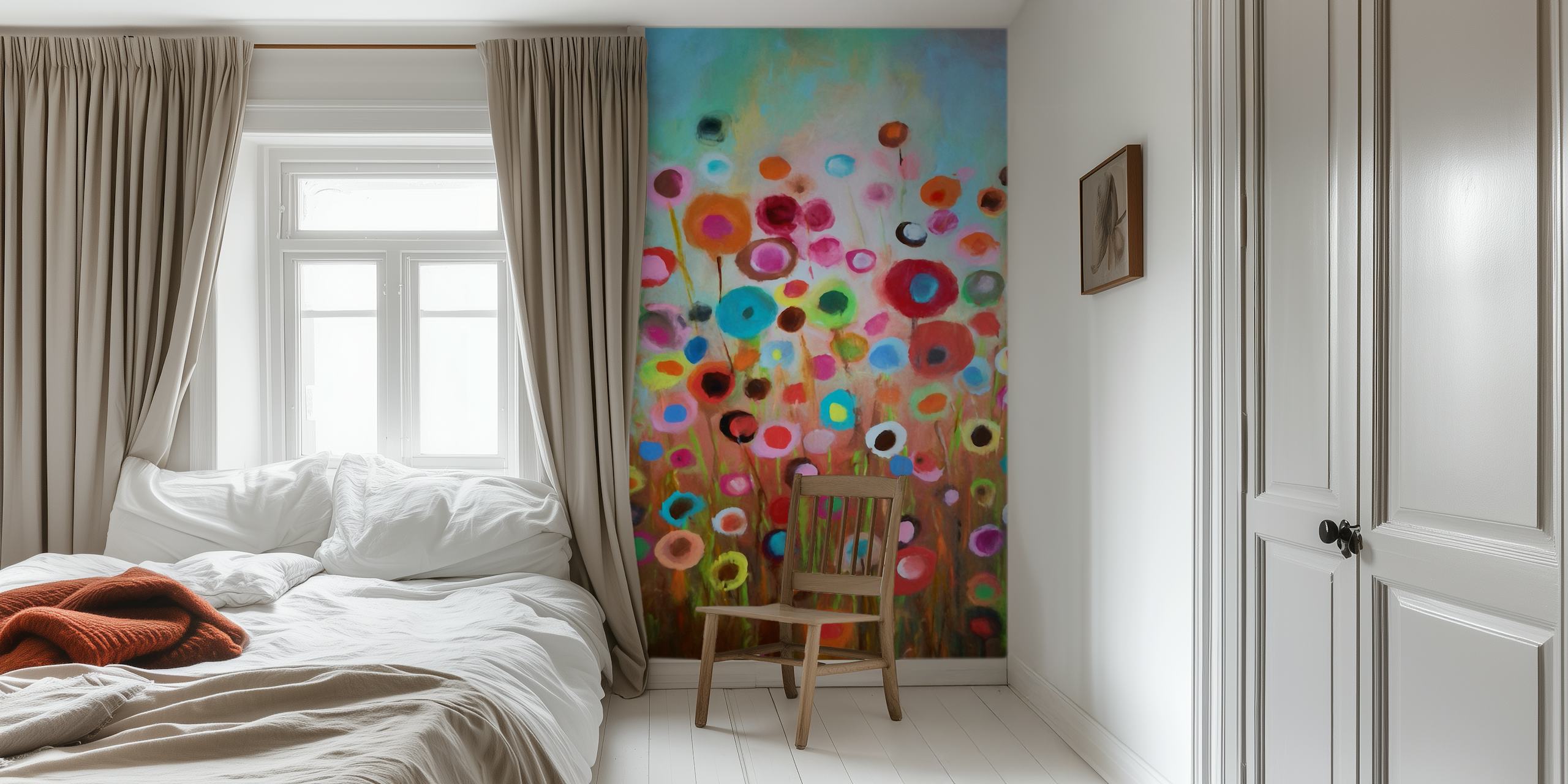 Χρωματιστός τοίχος Living Flower Garden Painting